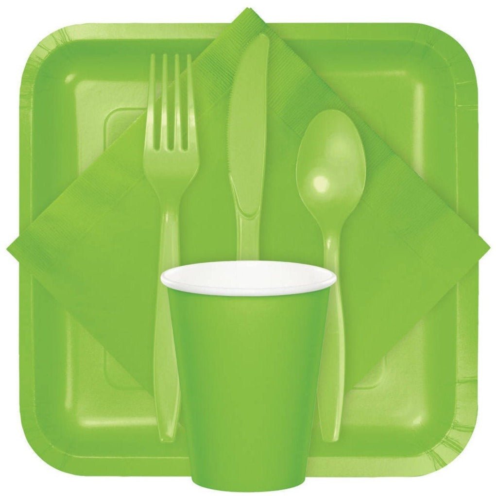 24-Set Lime Party Plain Cutlery - Stesha Party