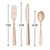 24-Set Rose Gold Hammered Plastic Cutlery - Stesha Party