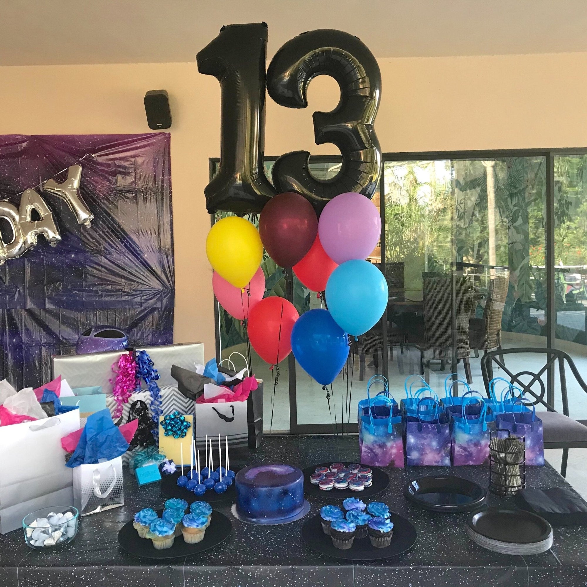 34" Black Number Balloons - Stesha Party