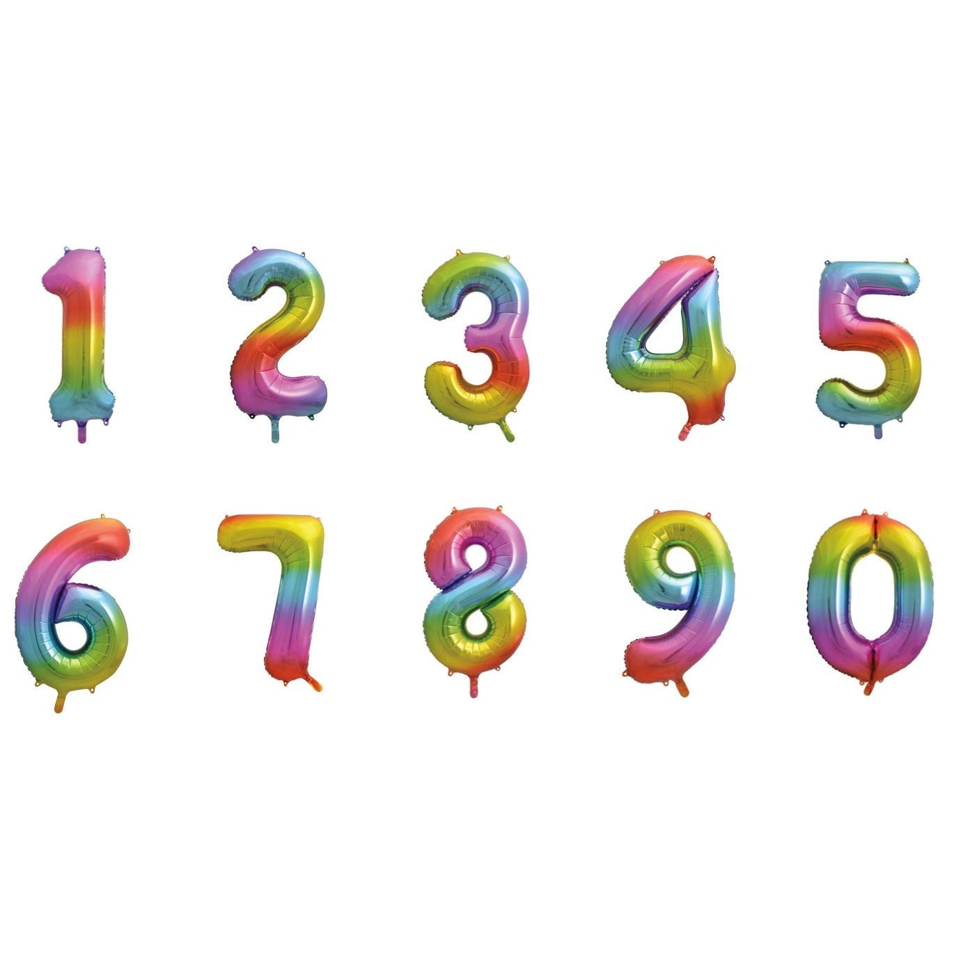 34" Rainbow Number Balloons - Stesha Party
