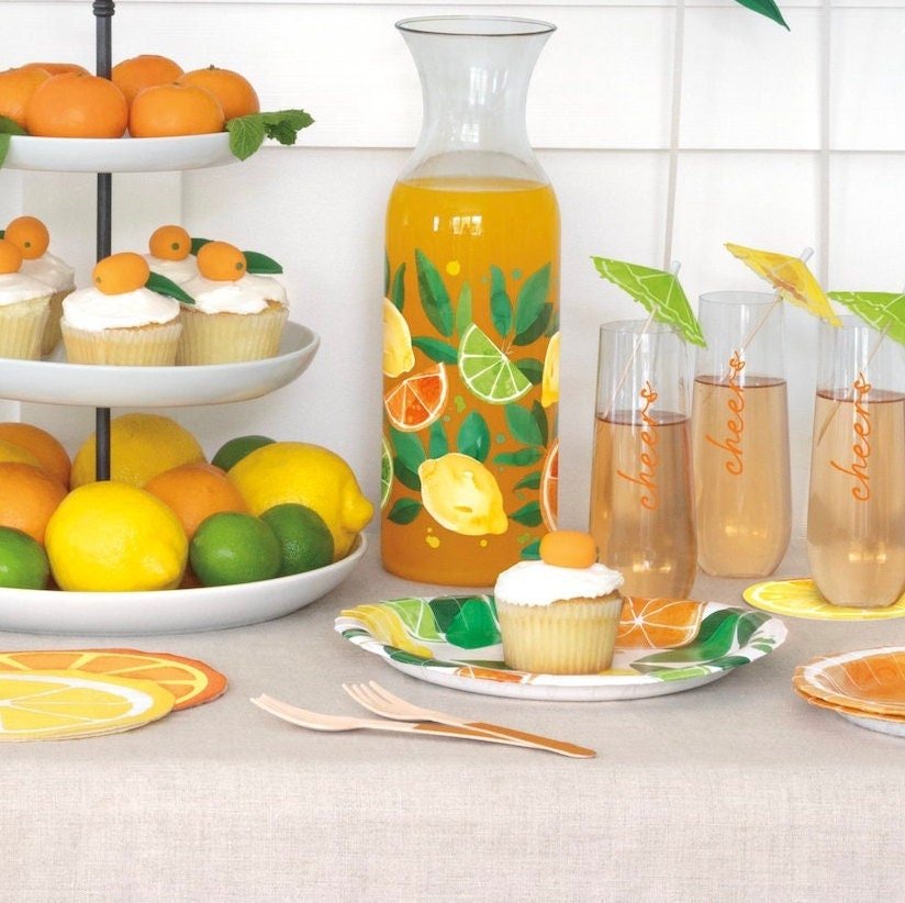50 Citrus Fruit Party Cocktail Umbrellas - Stesha Party