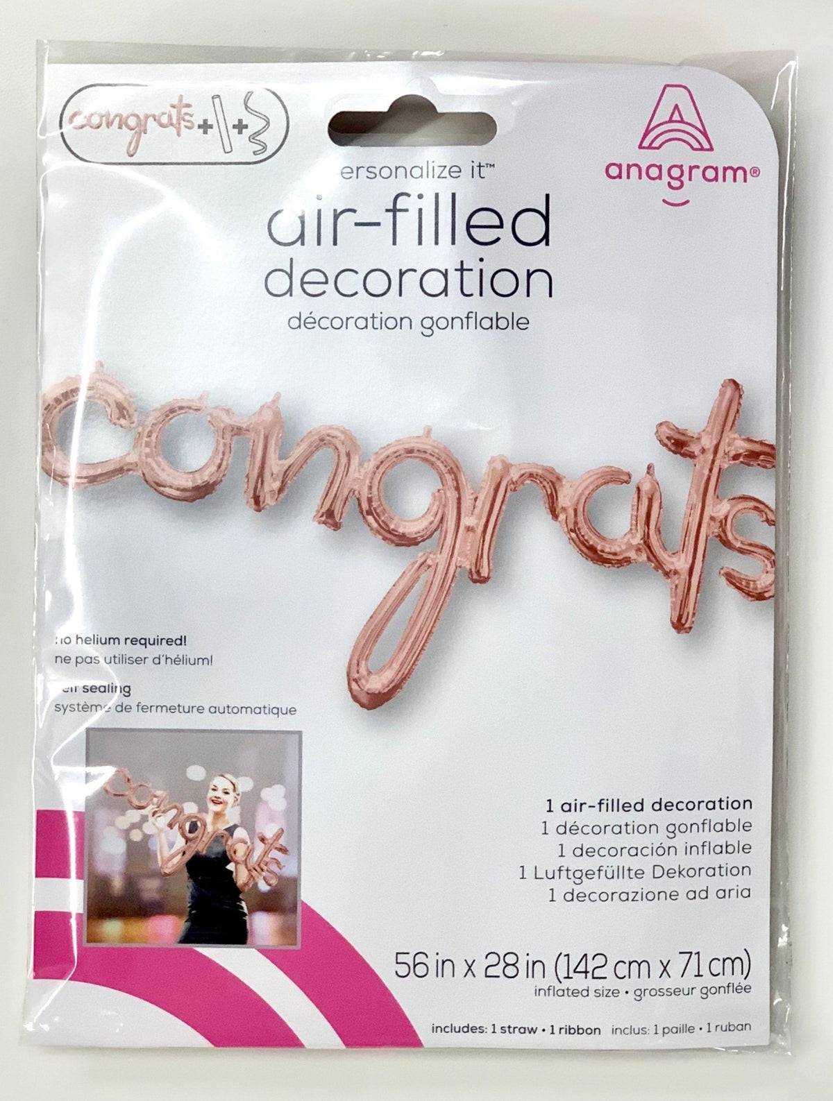 56" Rose Gold Congrats Balloon - Stesha Party