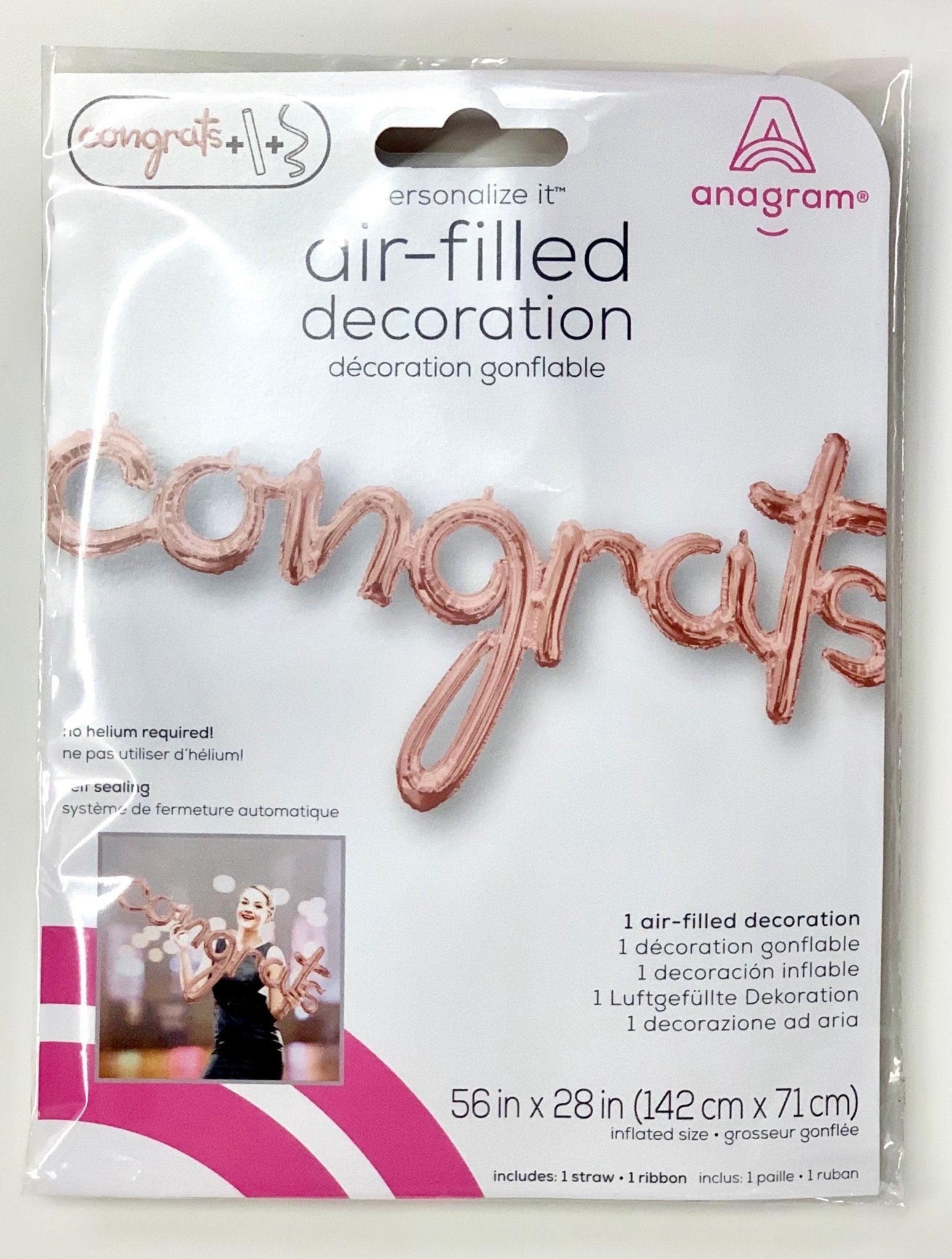 56" Rose Gold Congrats Balloon - Stesha Party