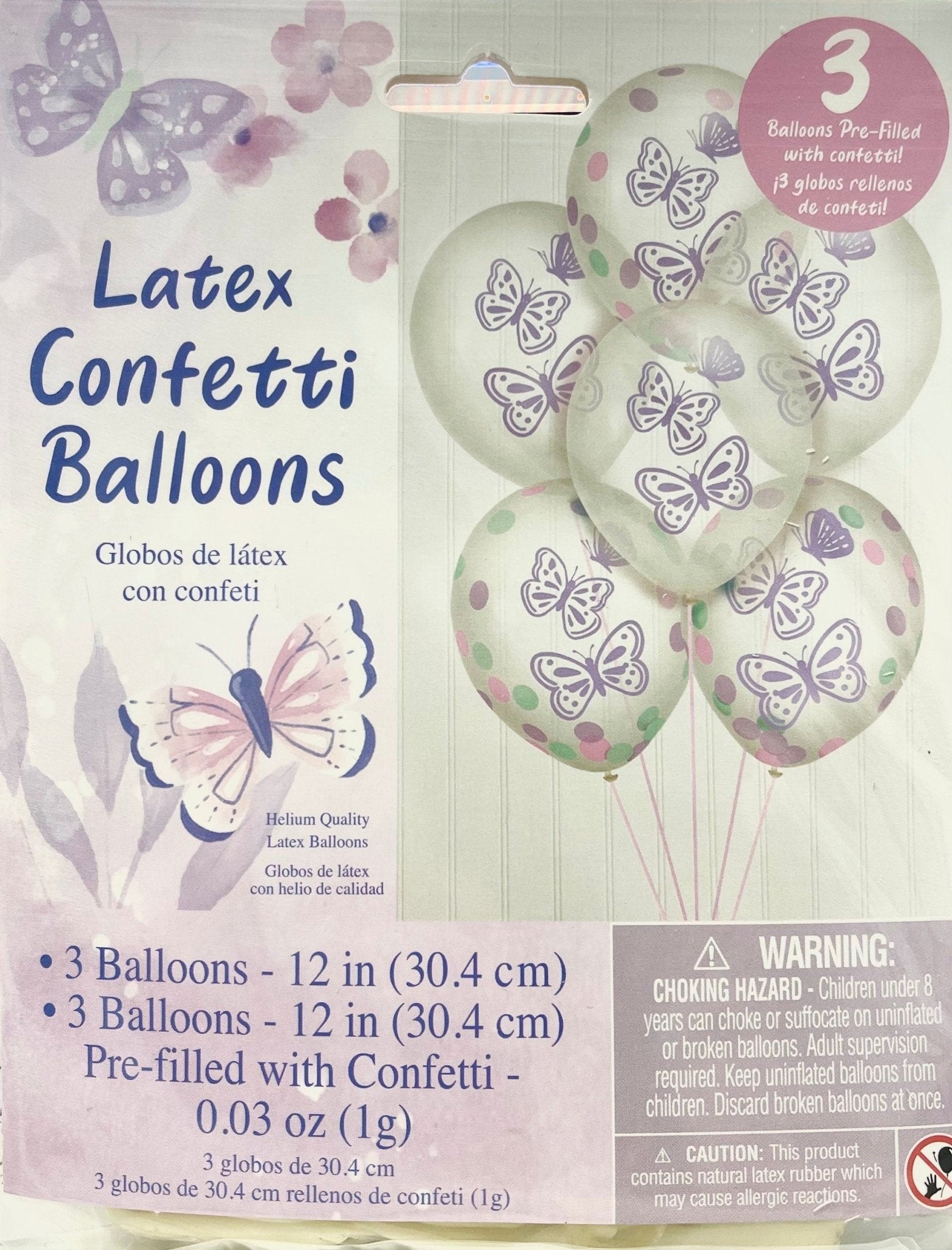 6 Butterfly Confetti Balloons - Stesha Party