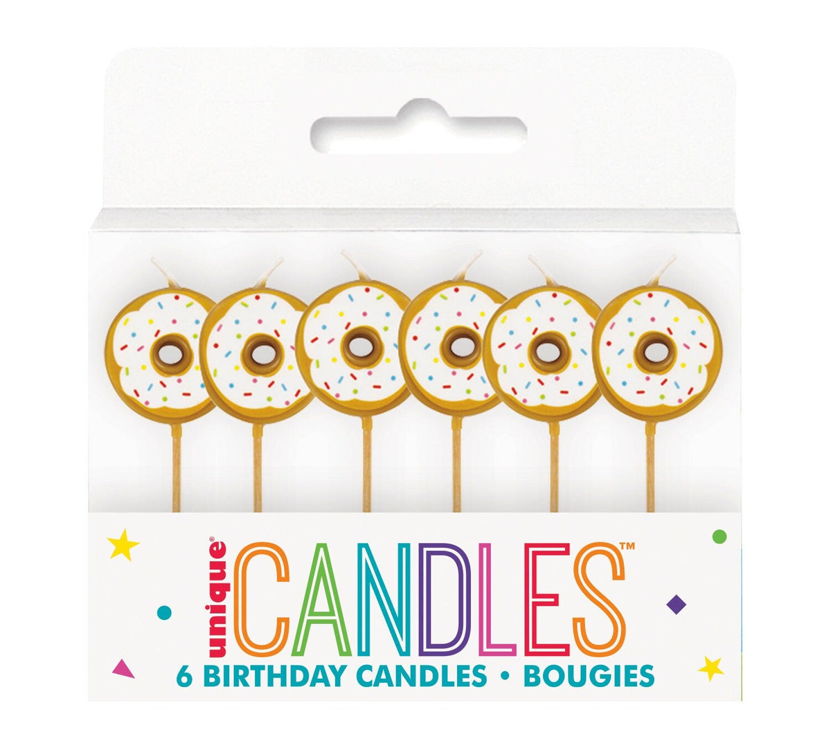 6 Donut Party Candles - Stesha Party