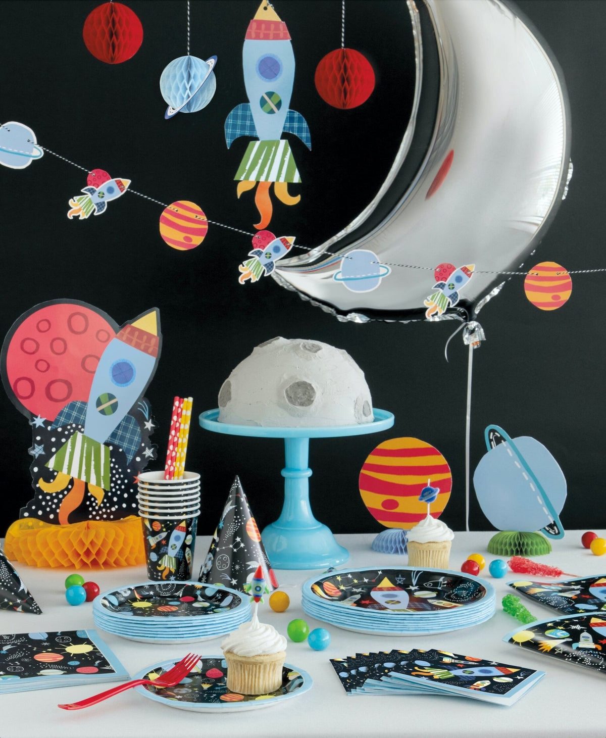 6 Rocket Space Party Candles - Stesha Party