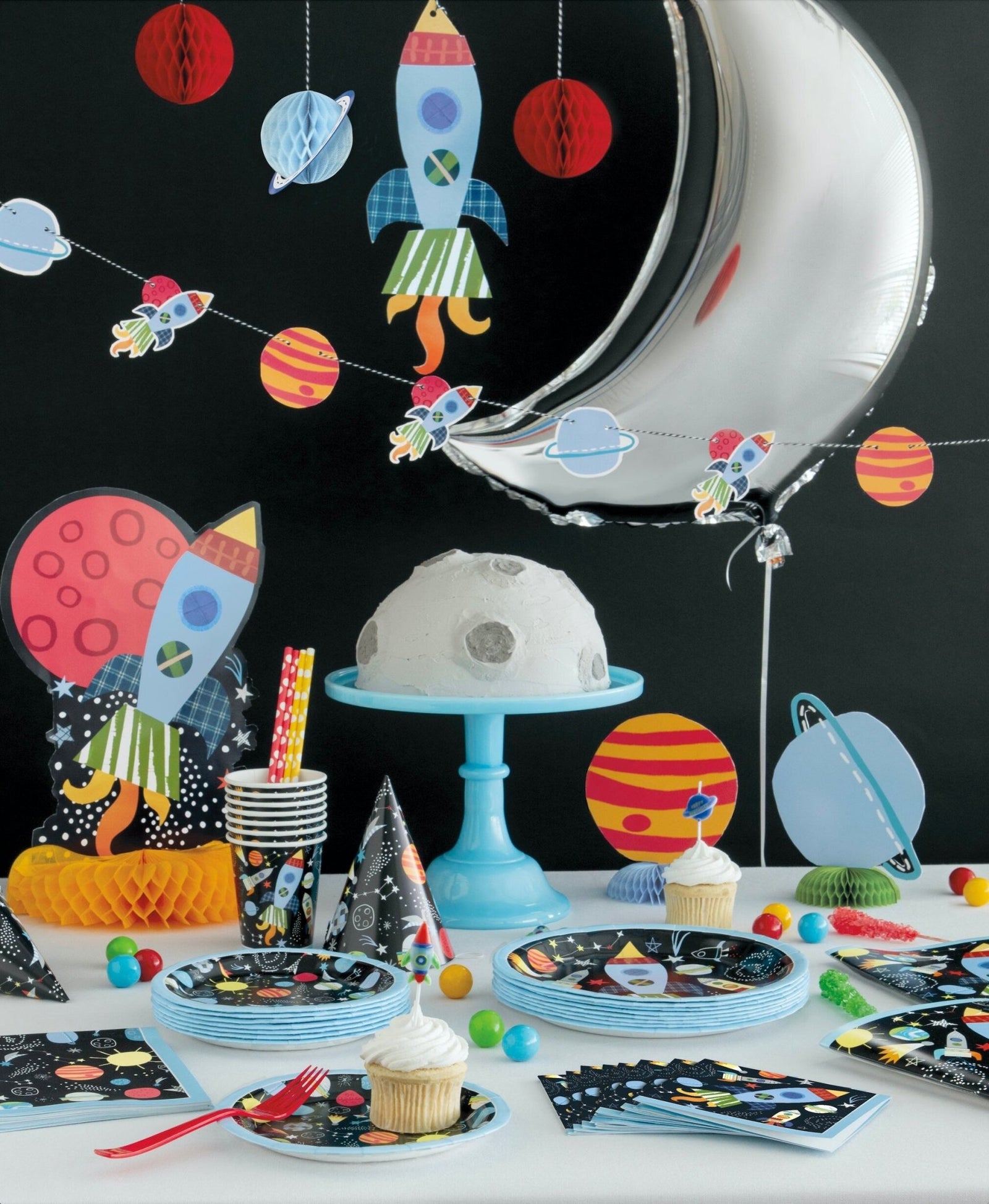 6 Rocket Space Party Candles - Stesha Party