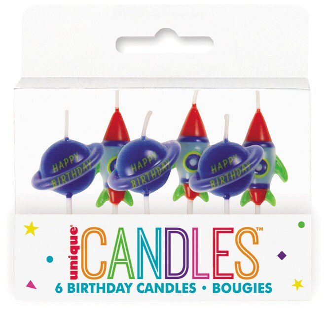 6 Rocket Space Party Candles - Stesha Party