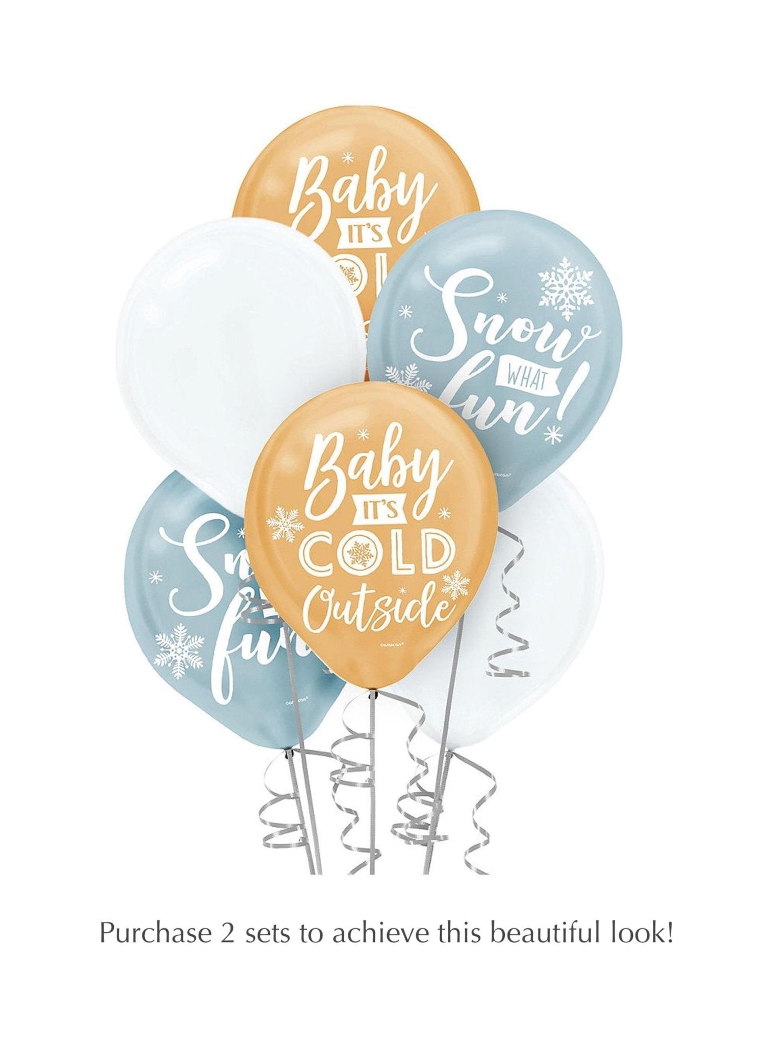 6 Snowflake "Baby it's Cold Outside" Party Balloons - Stesha Party