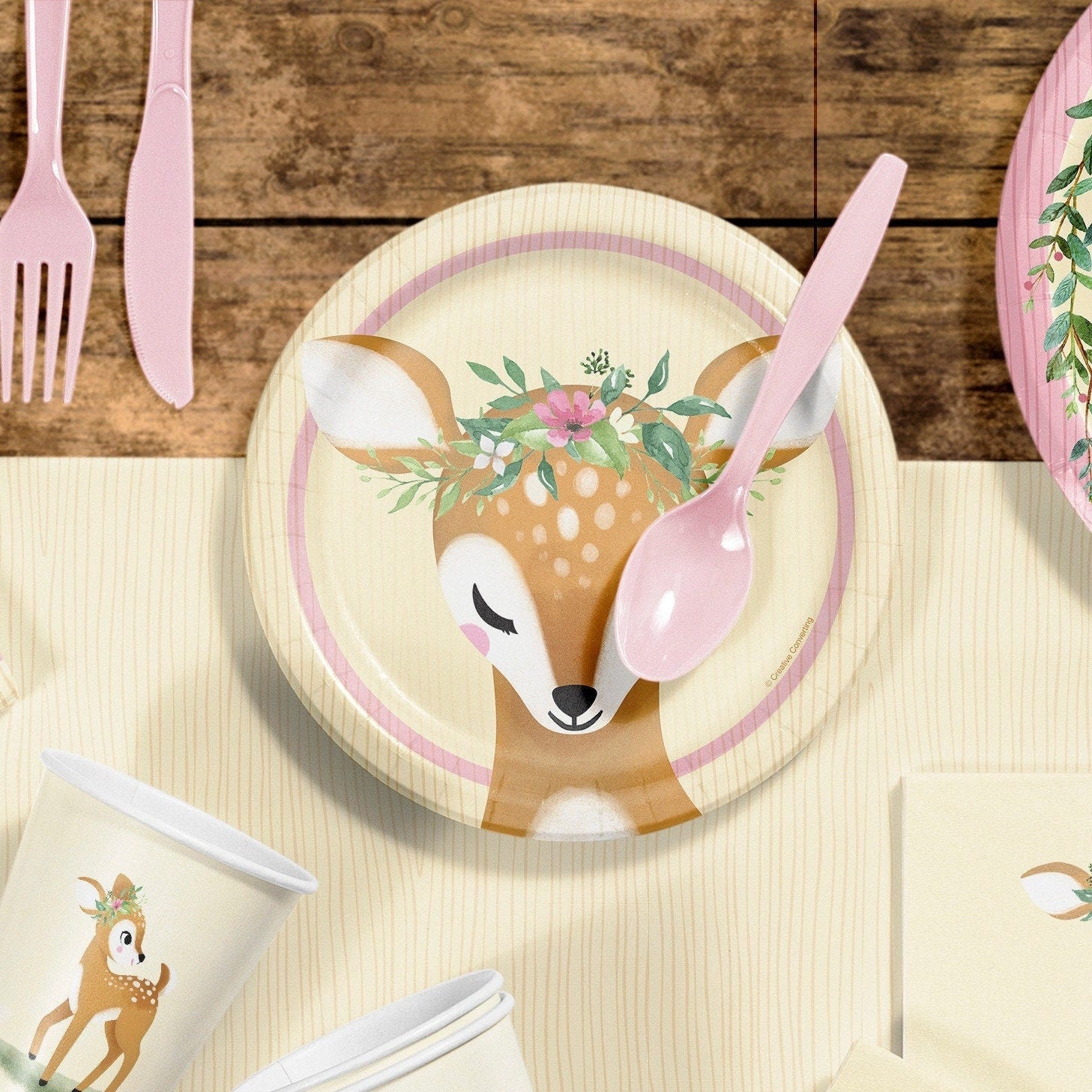 7" Deer Party Cake Plates - Stesha Party