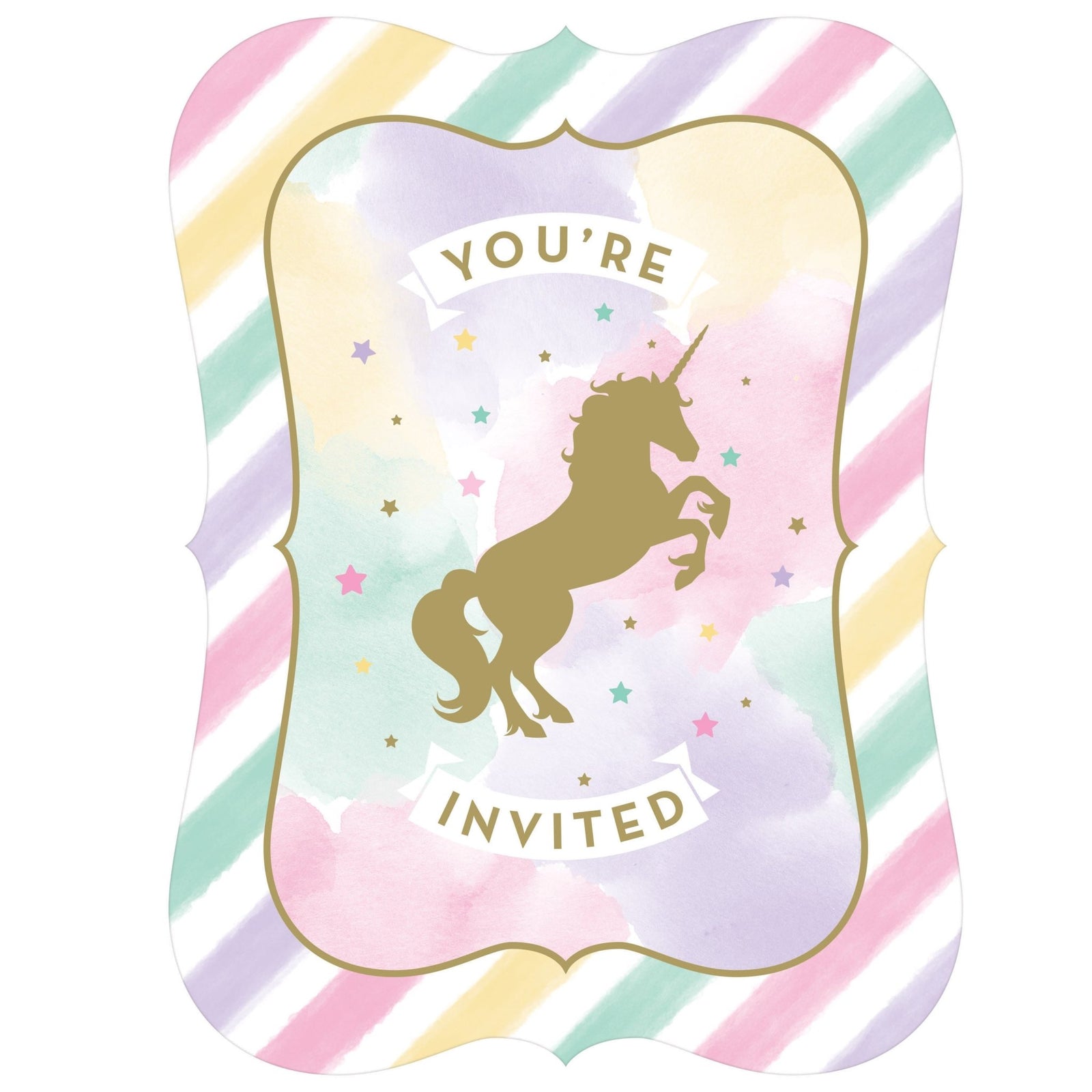 8 "You're Invited" Unicorn Invitations - Stesha Party