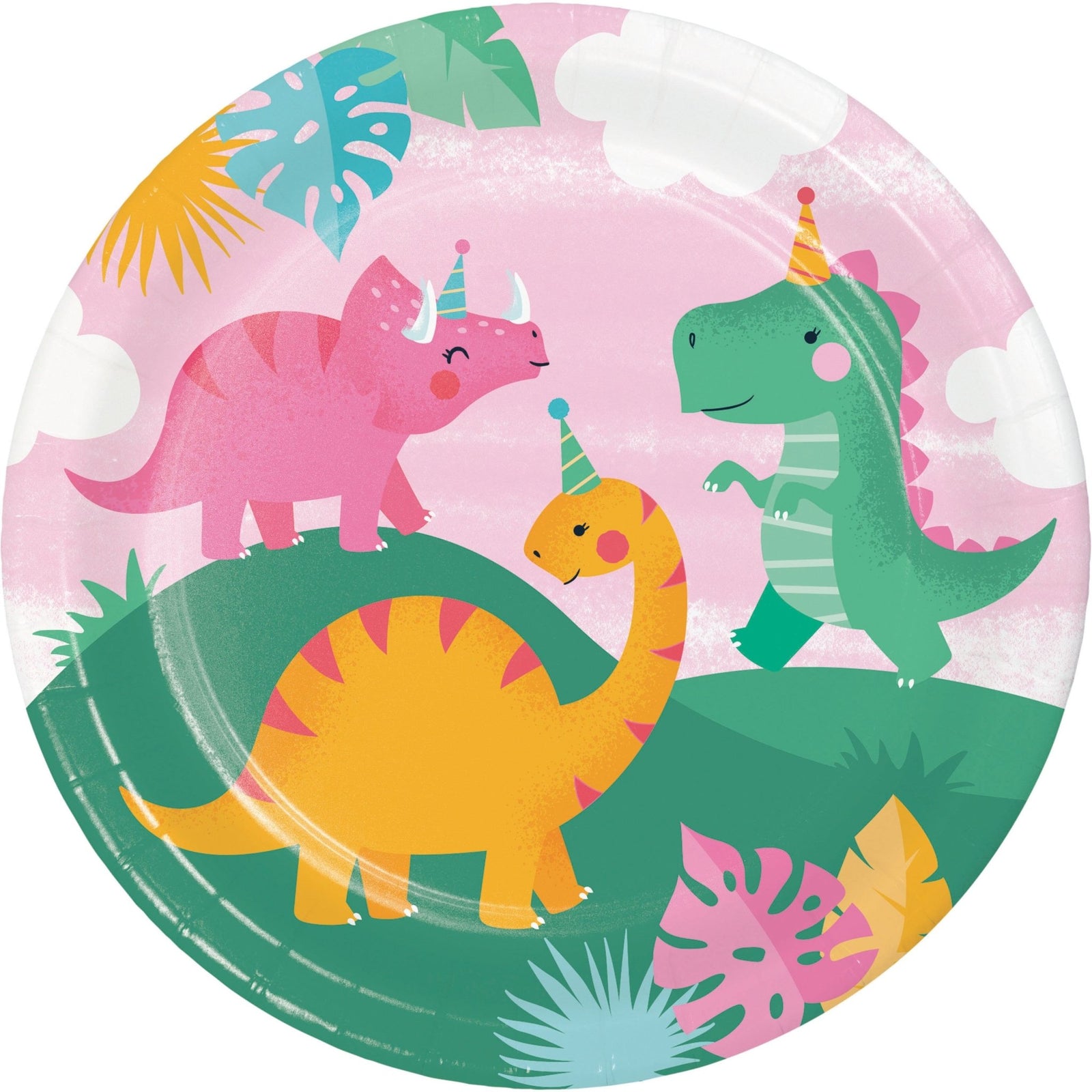 9" Girl Dinosaur Party Plates - Stesha Party