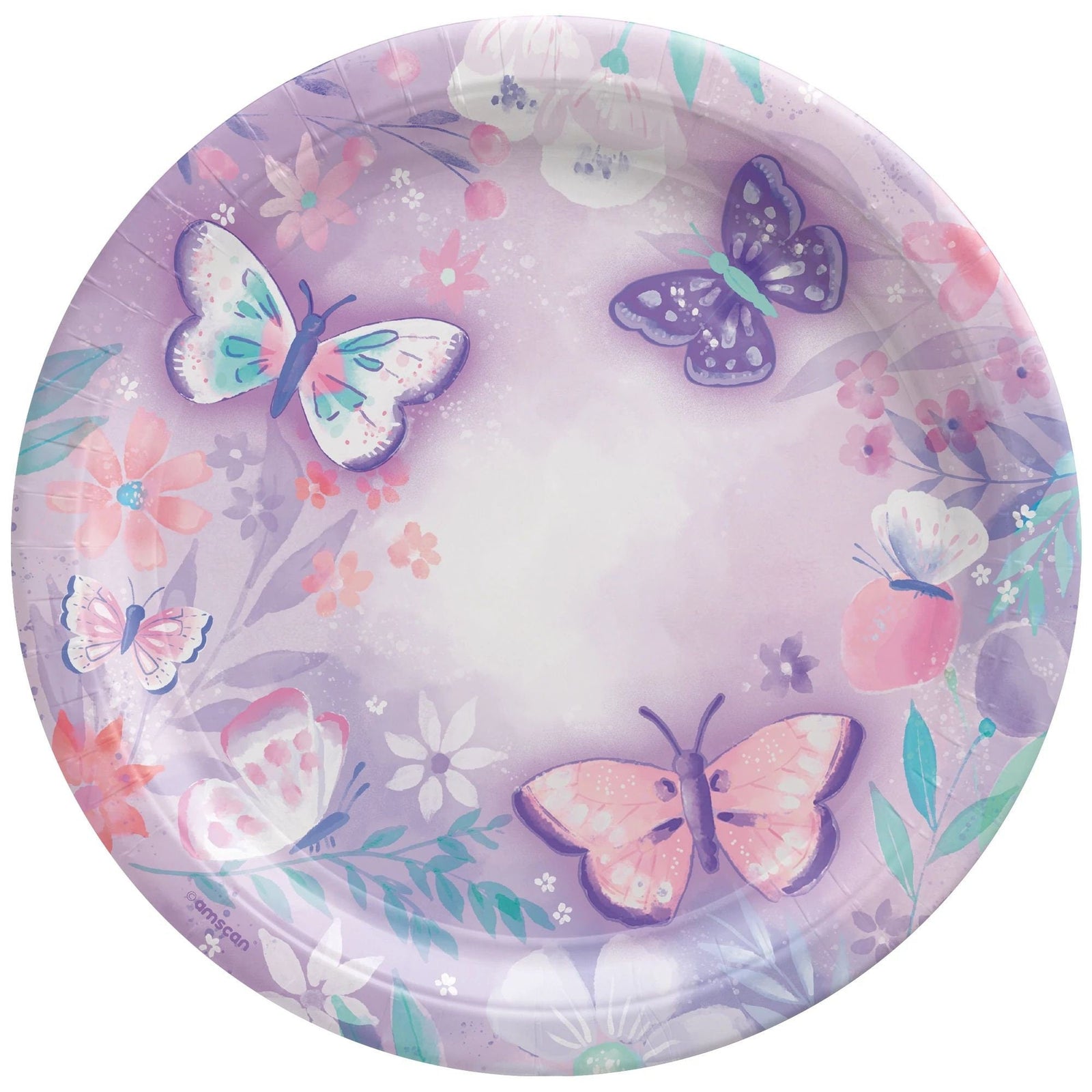 9" Lavender Butterfly Plates - Stesha Party