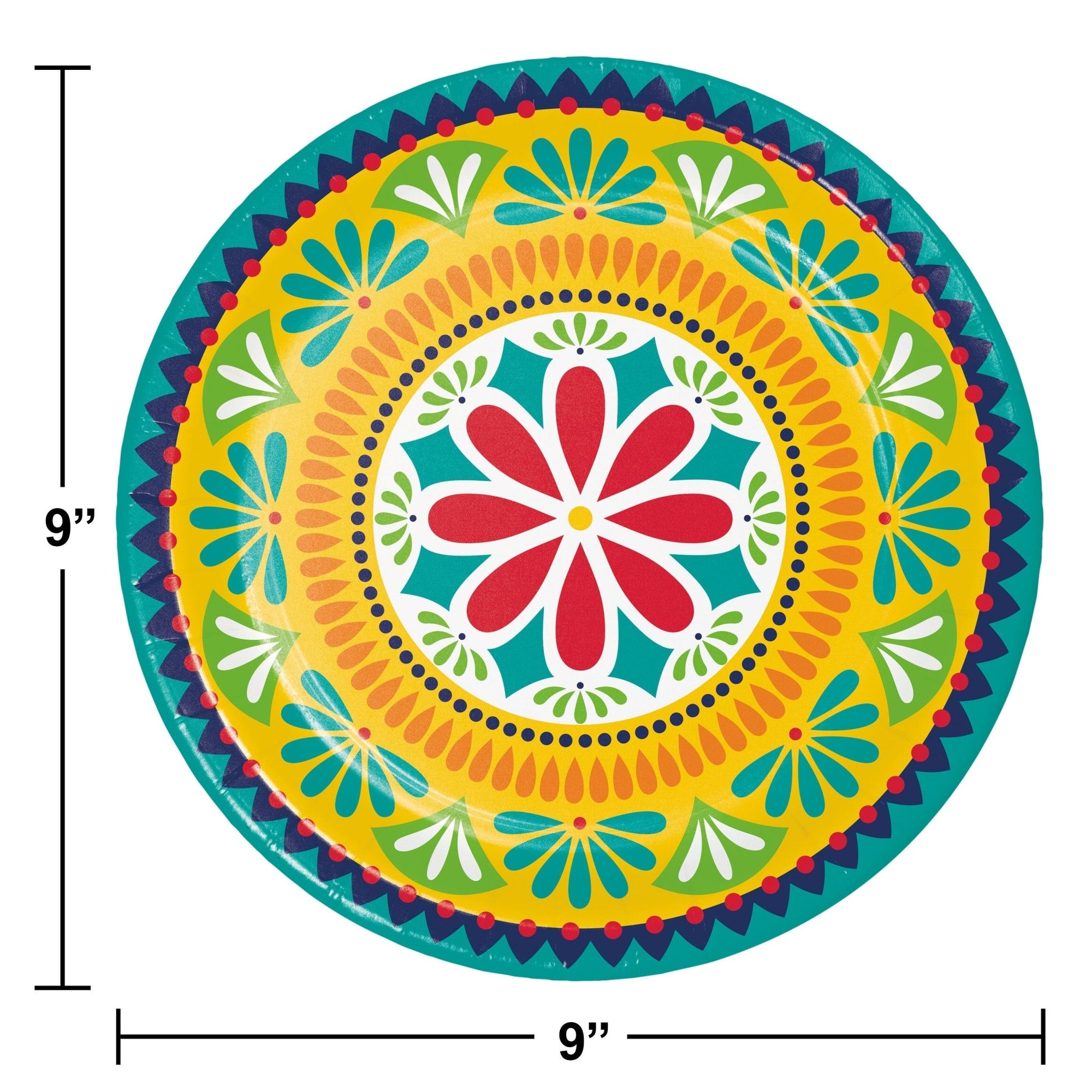 9" Mexican Fiesta Party Plates - Stesha Party