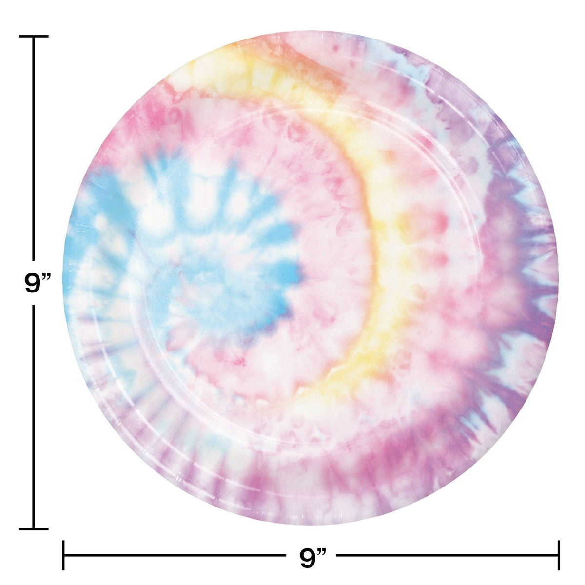 9" Pastel Tie Dye Plates - Stesha Party