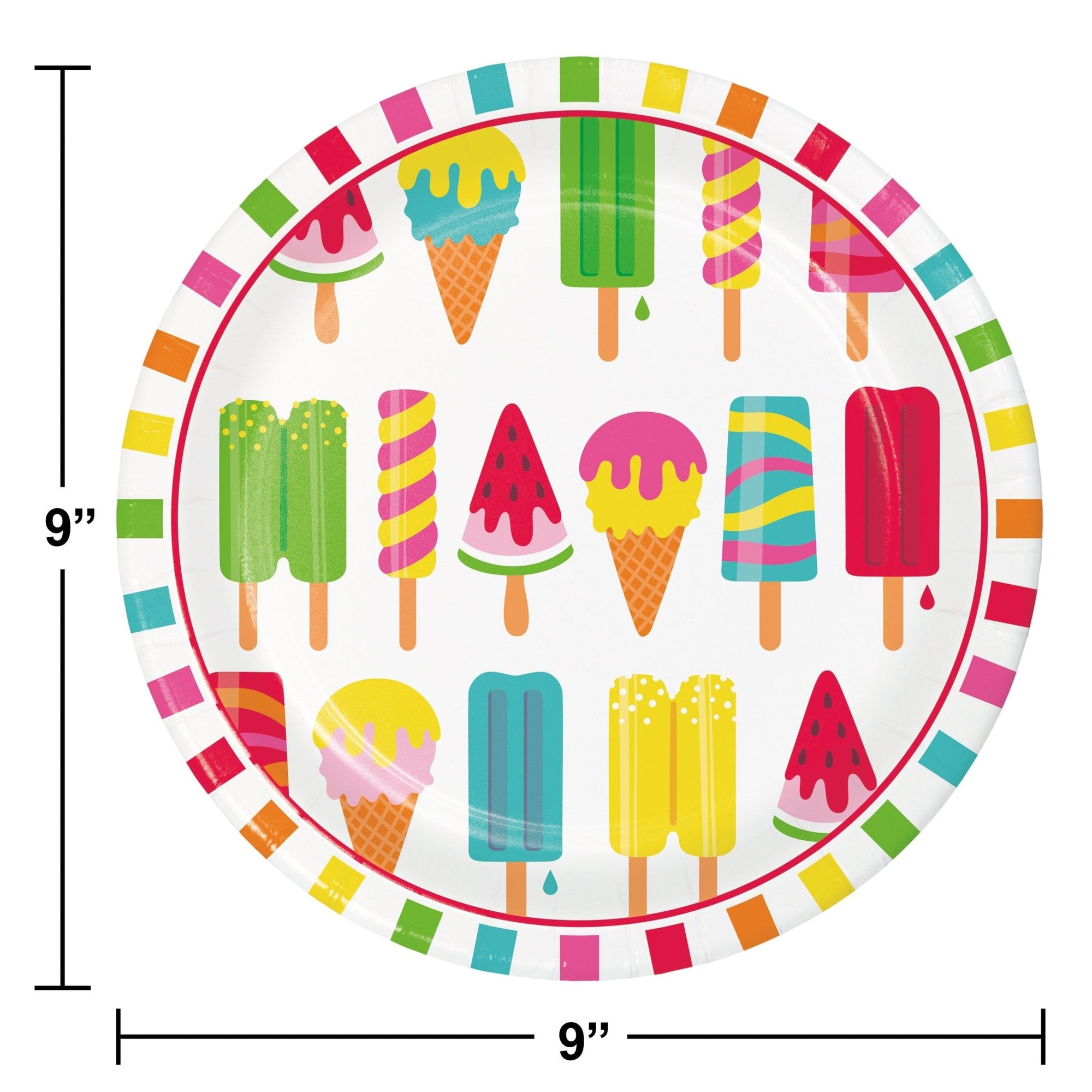 9" Popsicle Party Plates 8ct - Stesha Party