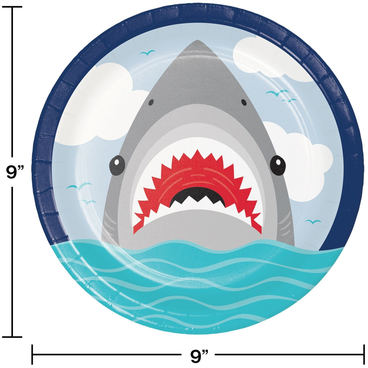 9" Shark Plates - Stesha Party