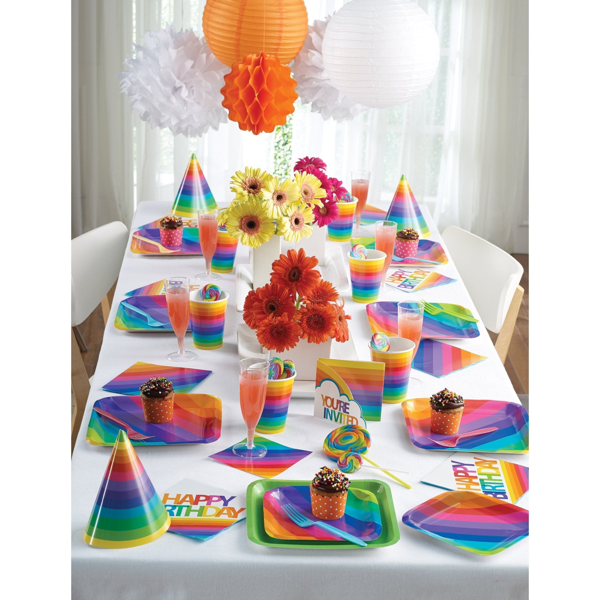 9 Square Rainbow Party Plates - Stesha Party - birthday, birthday