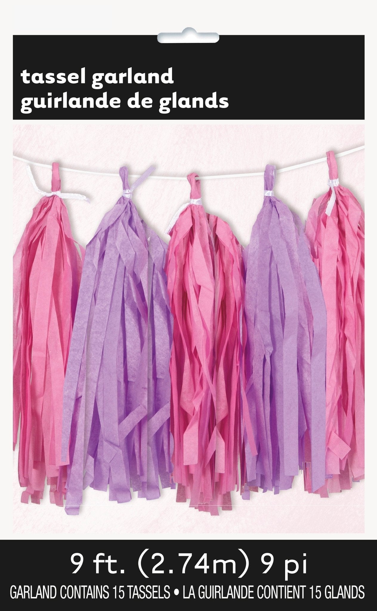 9ft Pink and Purple Tissue Garland - Stesha Party - 1st birthday girl,  banner garland, birthday