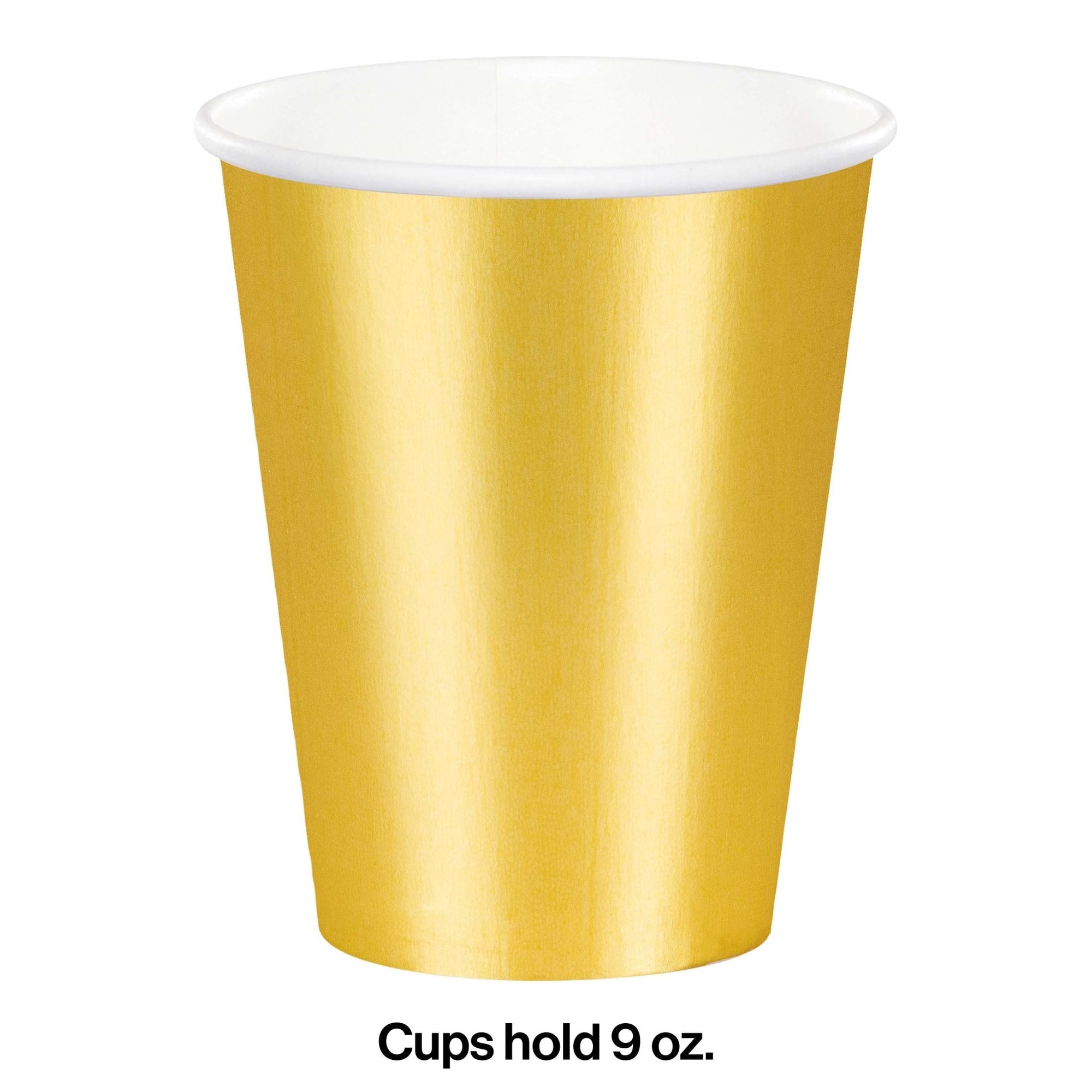 9oz Gold Foil Paper Cups - Stesha Party