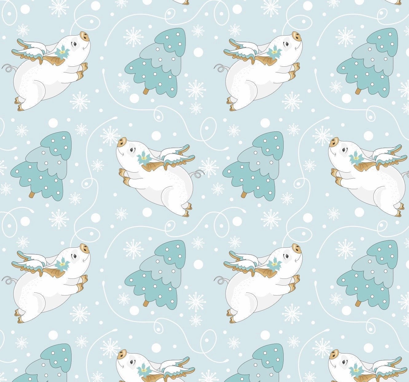 Angel Pig Holiday Wrapping Paper - Stesha Party