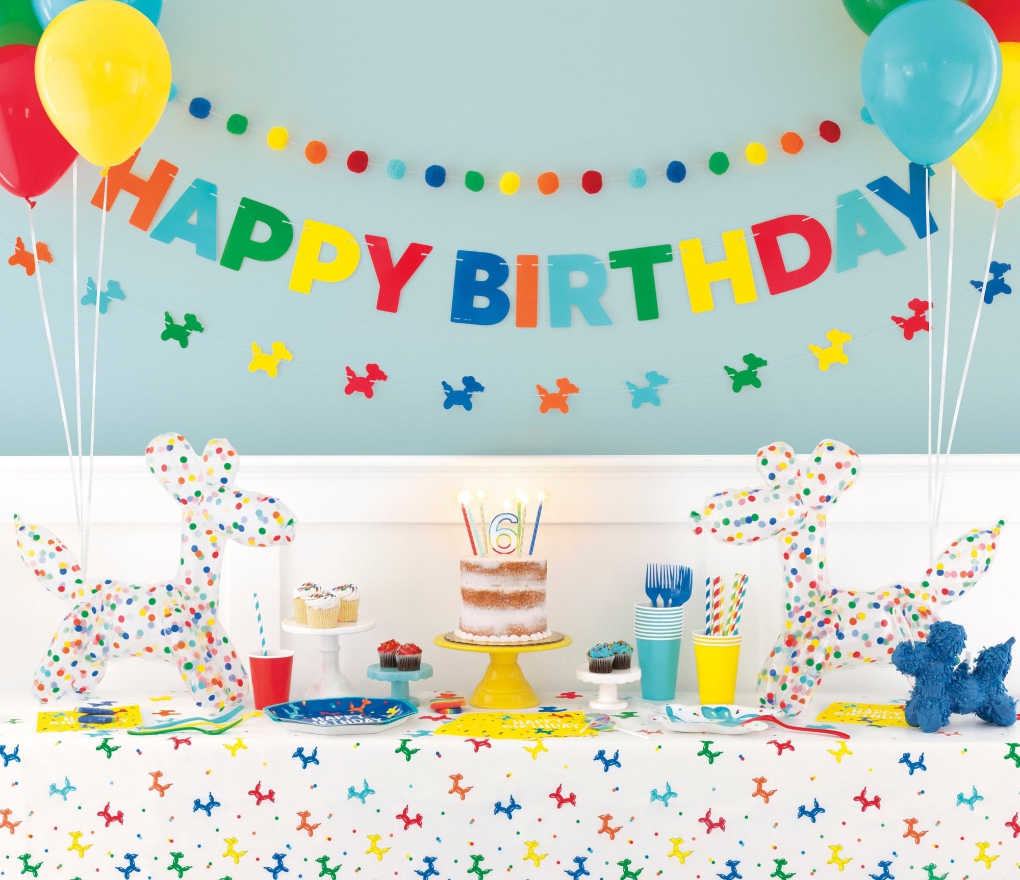 Balloon Dog Birthday Plates - Stesha Party