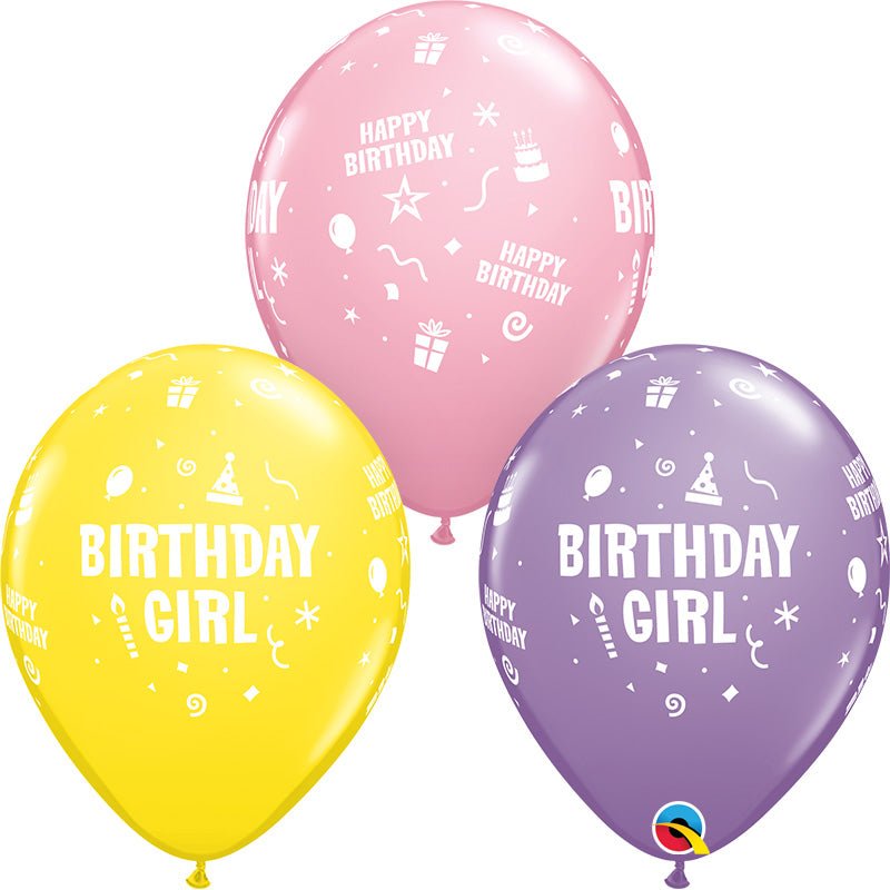 "Birthday Girl" Latex Party Balloons - Stesha Party