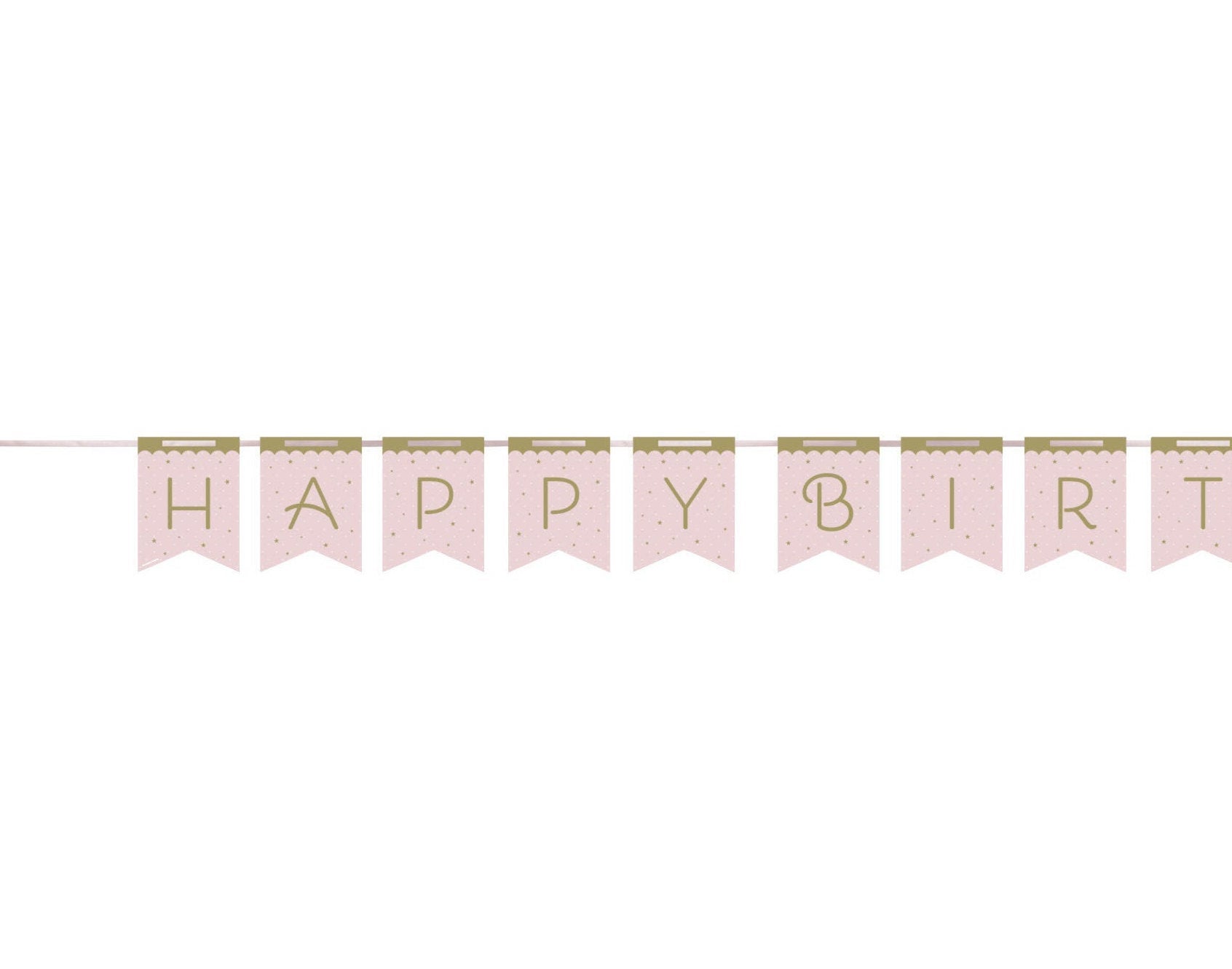 Birthday Light Pink and Gold Banner - Stesha Party