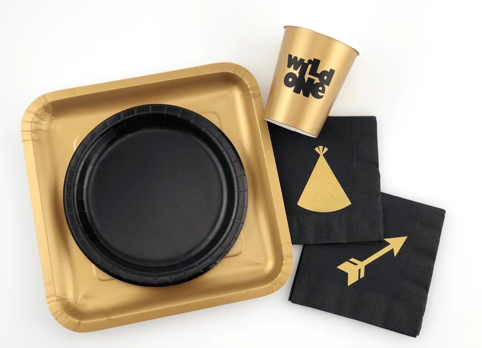 Black and Gold "Wild One" Party Set - Stesha Party