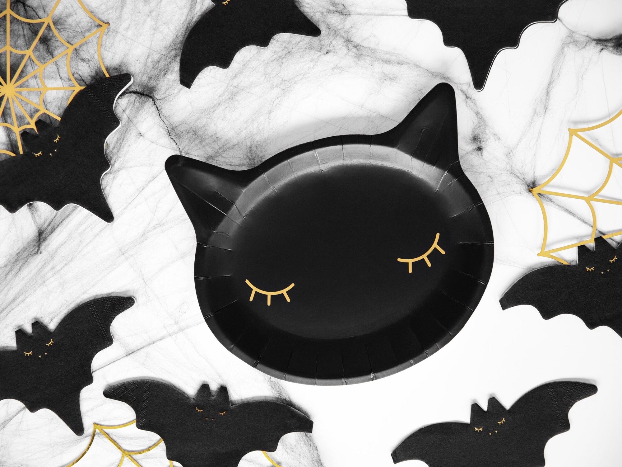 Black Cat Shaped Party Plates - Stesha Party