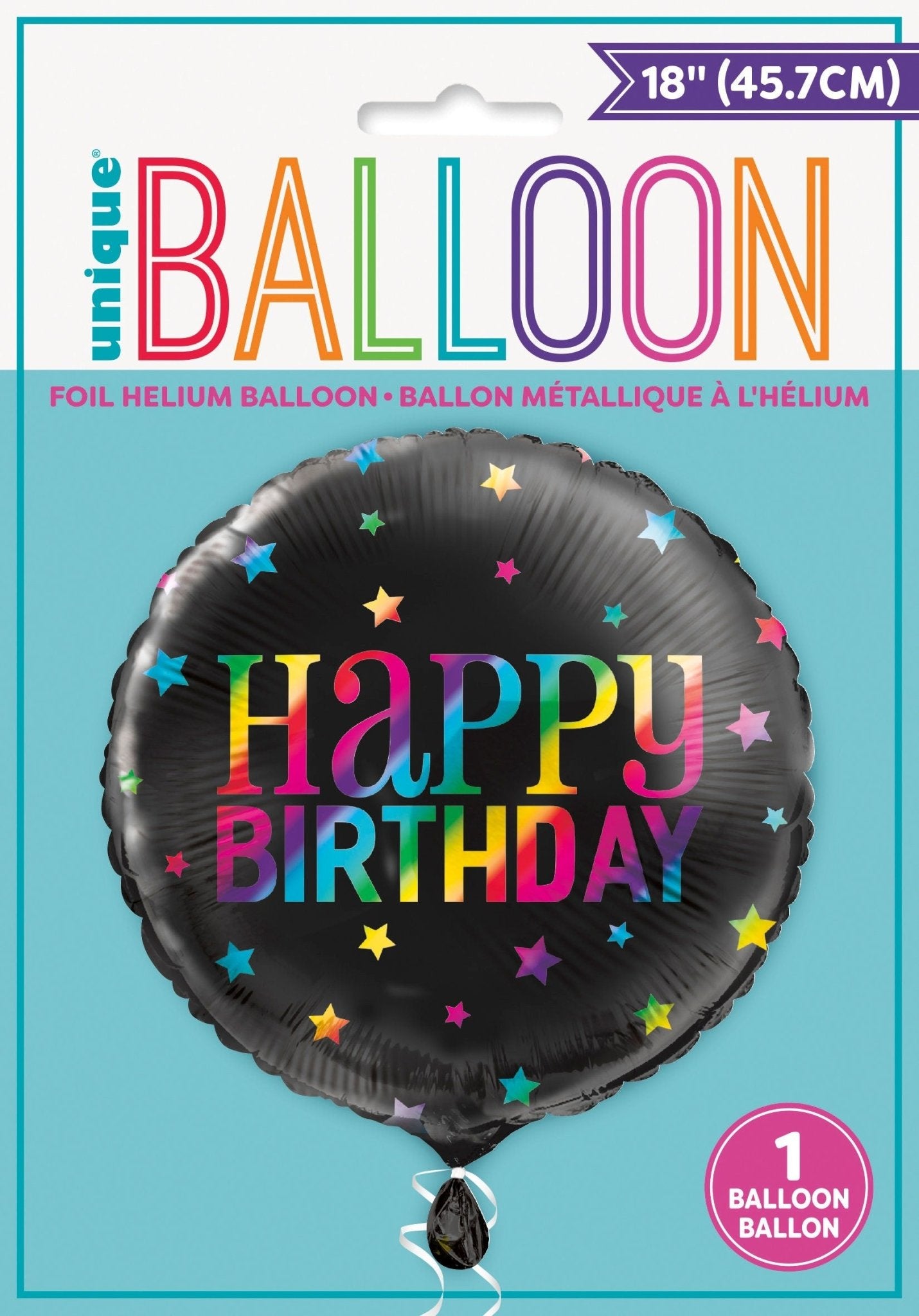 Black Star Rainbow Birthday Balloon - Stesha Party