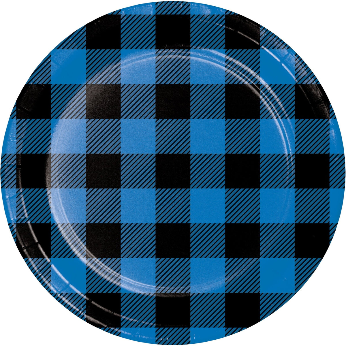 Blue Buffalo Plaid Dessert Plates - Stesha Party