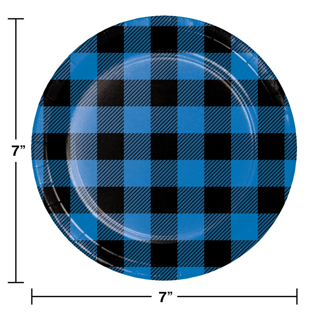Blue Buffalo Plaid Dessert Plates - Stesha Party