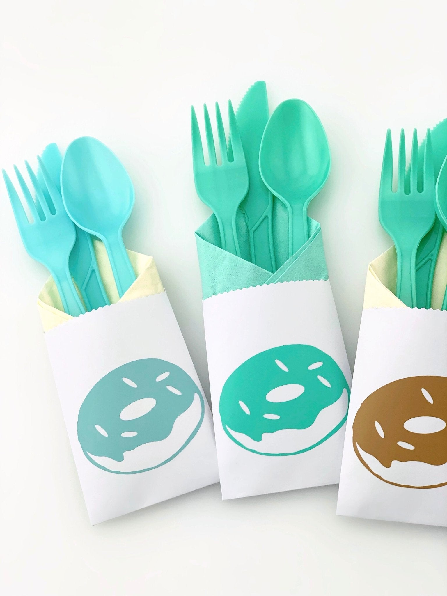 Blue Donut Party Cutlery - Stesha Party