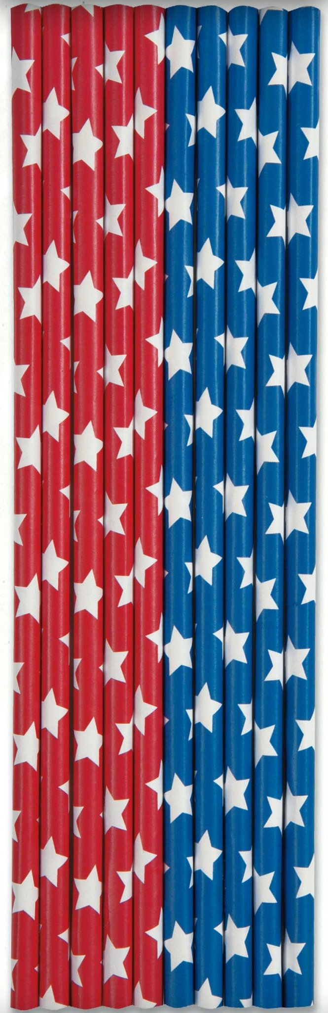 Blue & Red Patriotic Star Paper Straws - Stesha Party