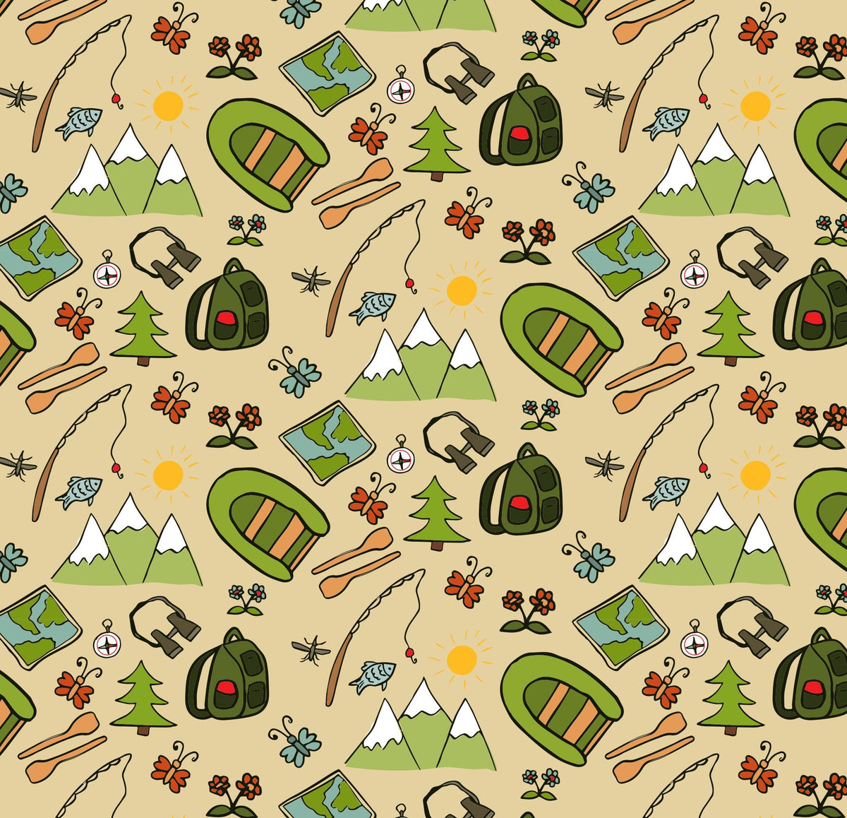 Camping Themed Gift Wrap - Stesha Party