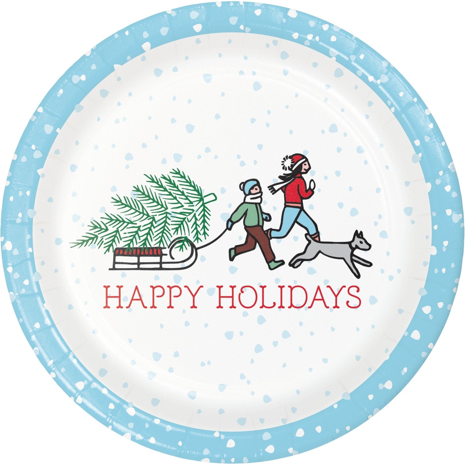Christmas "Happy Holidays" Paper Plates - Stesha Party