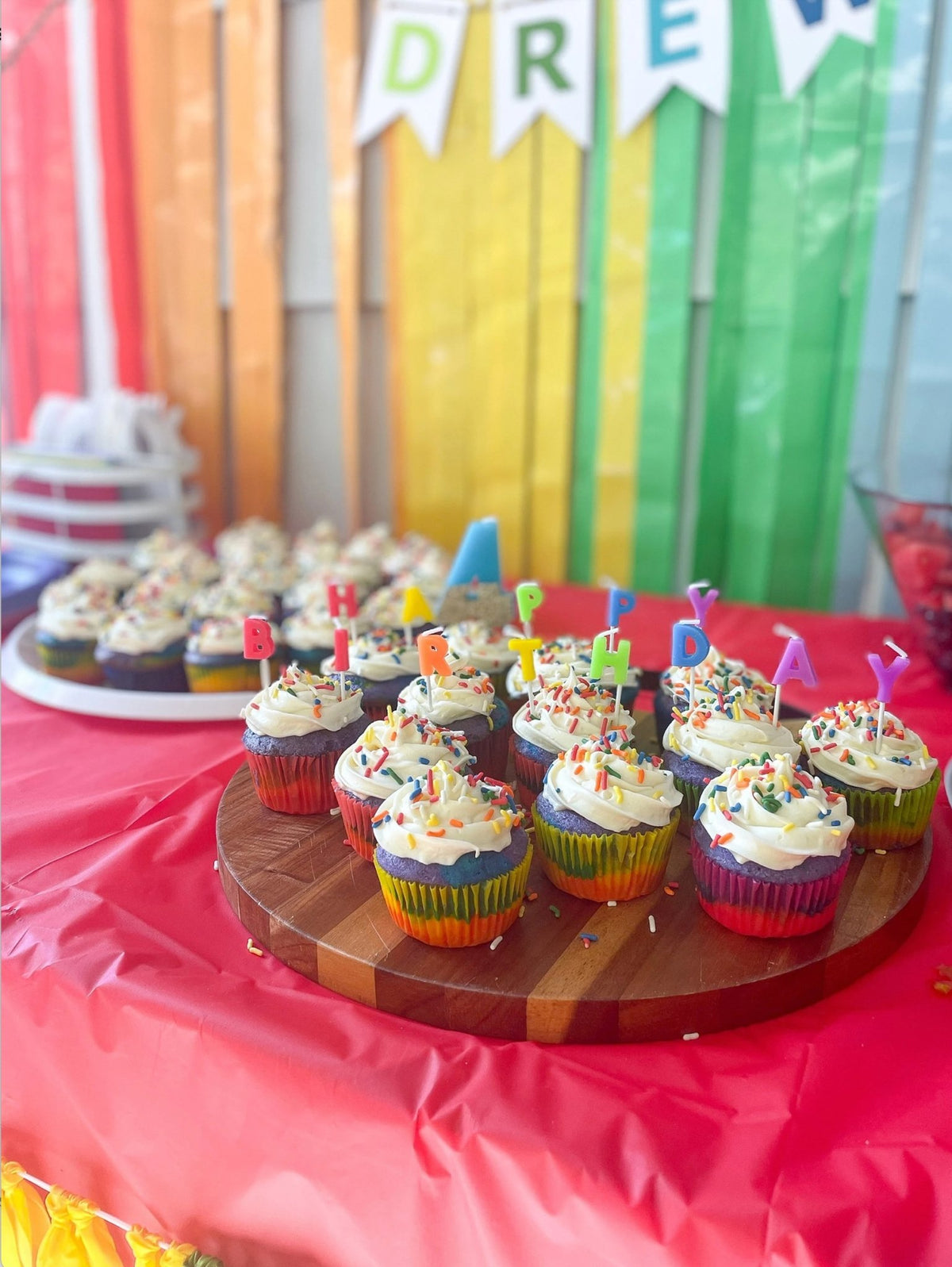 Colorful Rainbow Happy Birthday Letter Candles - Stesha Party