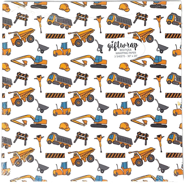 Construction Vehicles Wrapping Paper – Porteso
