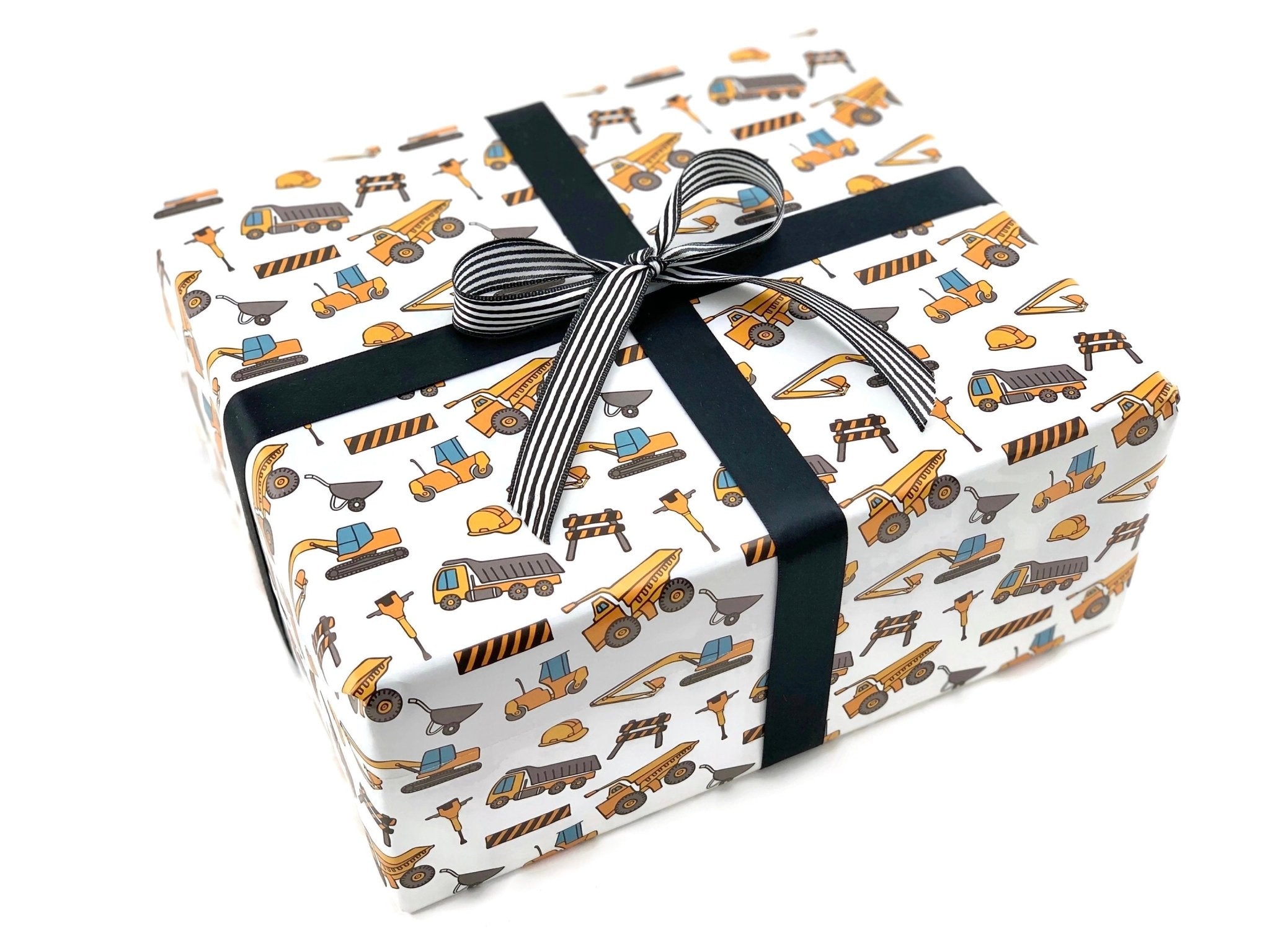 Sikiweiter Construction Wrapping Paper - 12 Sheets Construction Wrapping  Paper Birthday with Trucks - 19.7 x 27.6 Inches Per Sheet