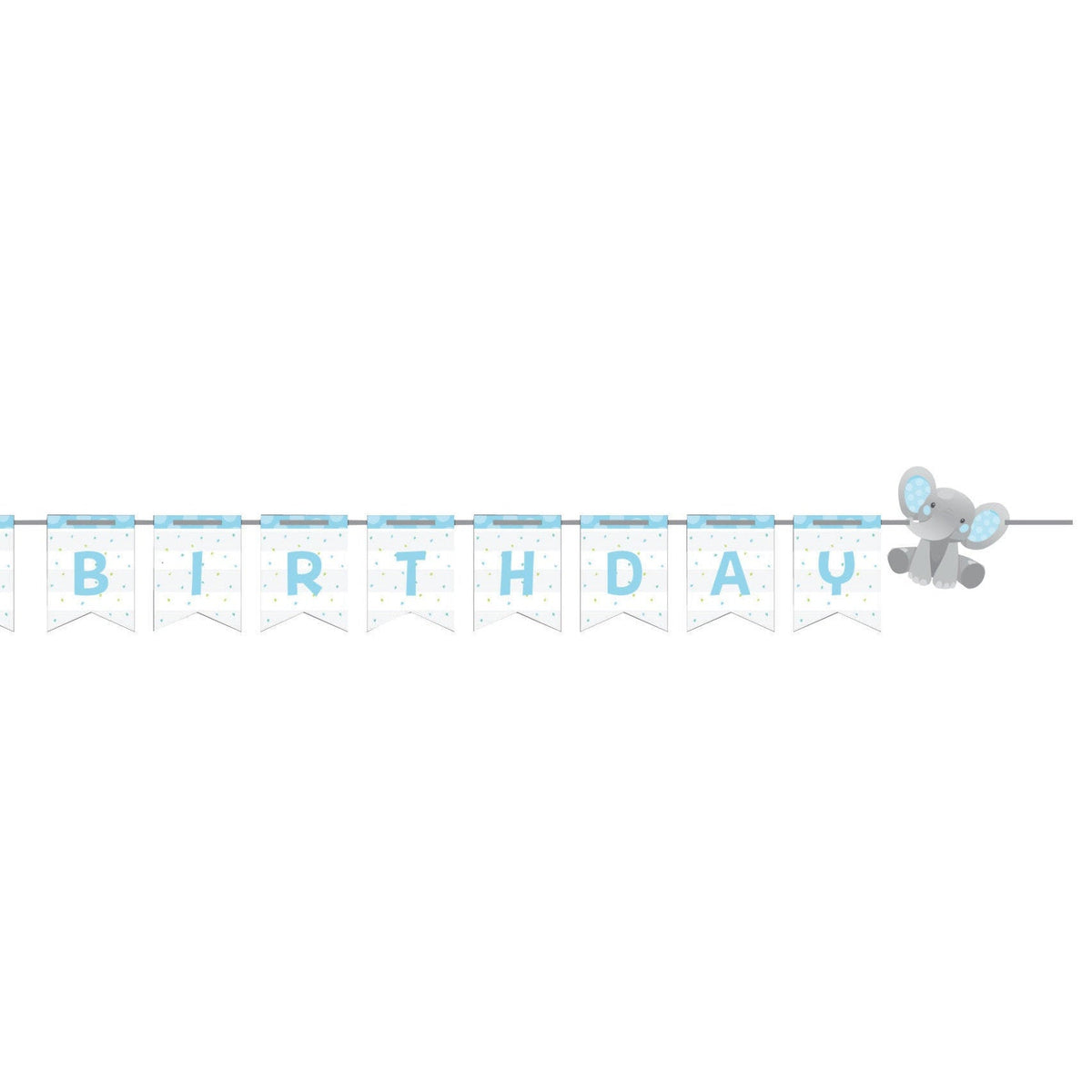 Customizable "Happy Birthday" Elephant Banner - Stesha Party