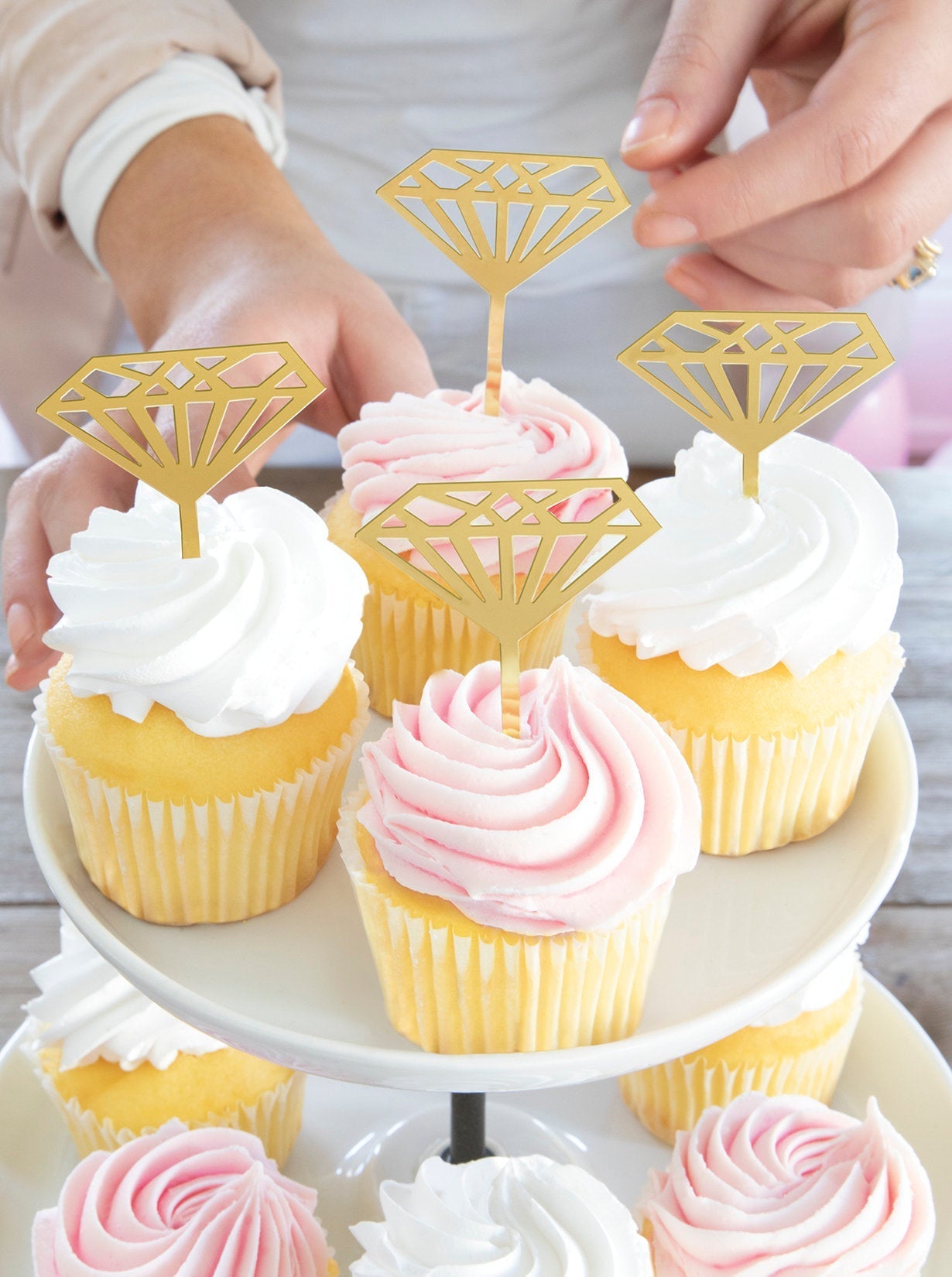 Diamond Cupcake Toppers - Stesha Party