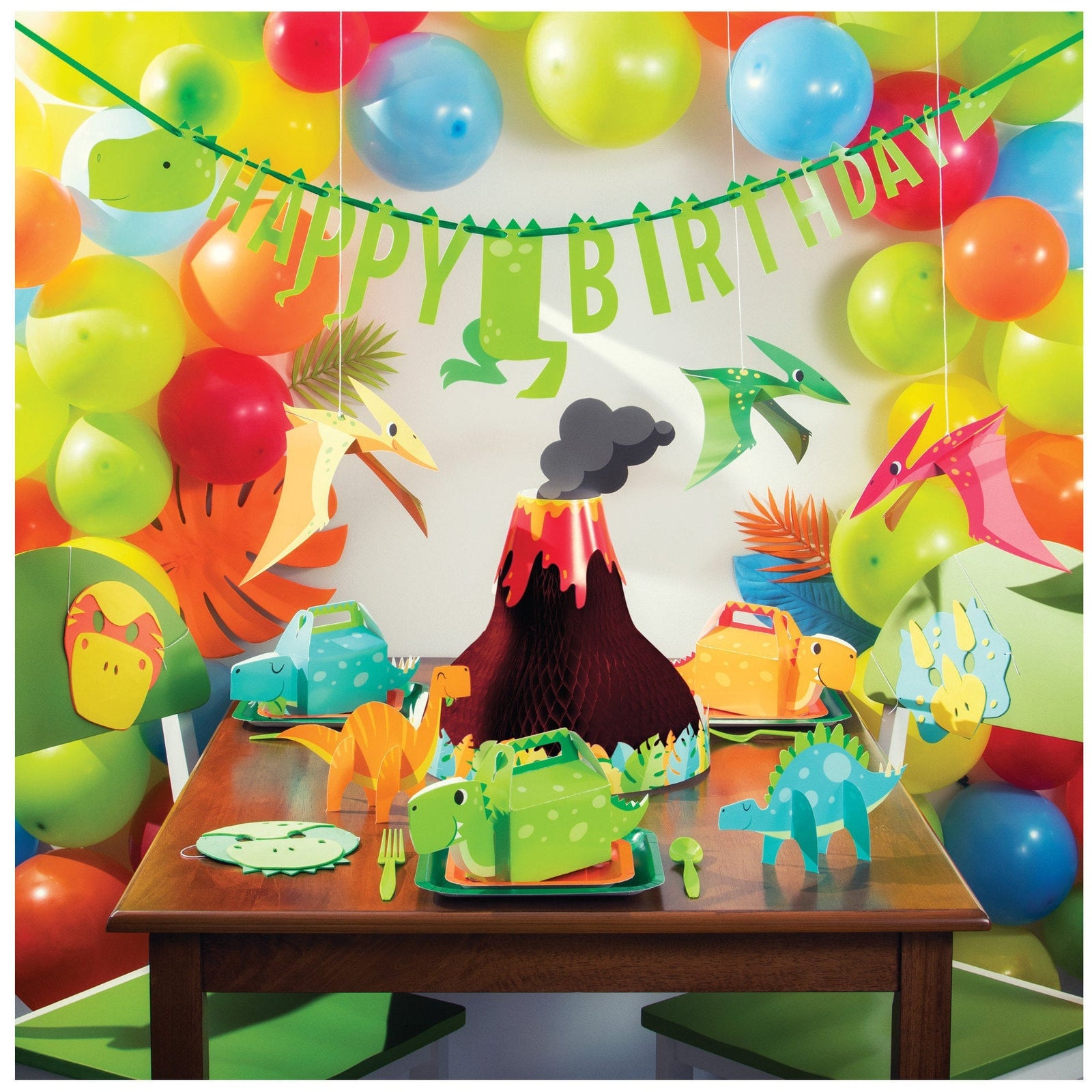 Dinosaur "Happy Birthday" Banner - Stesha Party