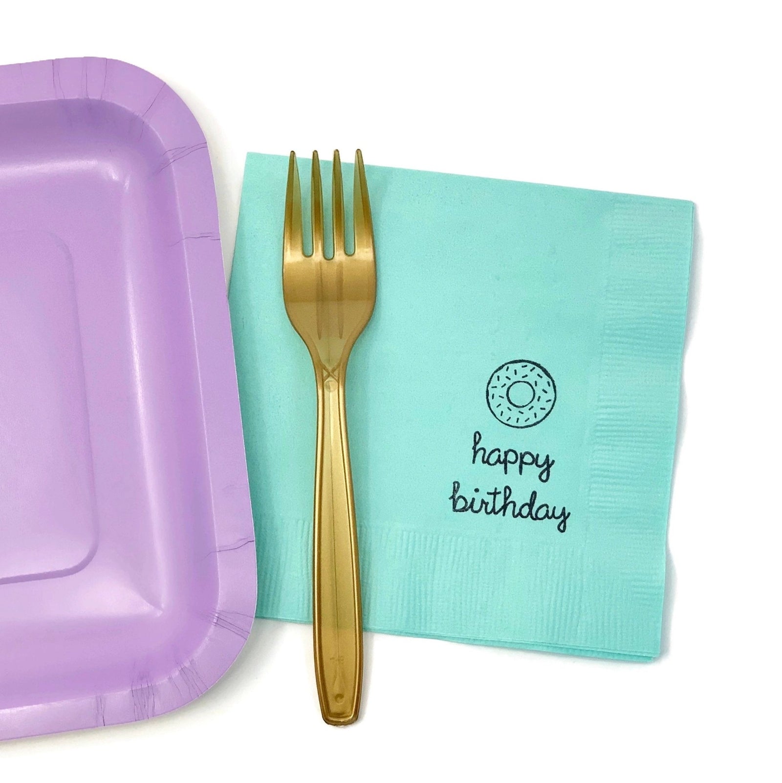 Donut "Happy Birthday" Party Napkins - Stesha Party