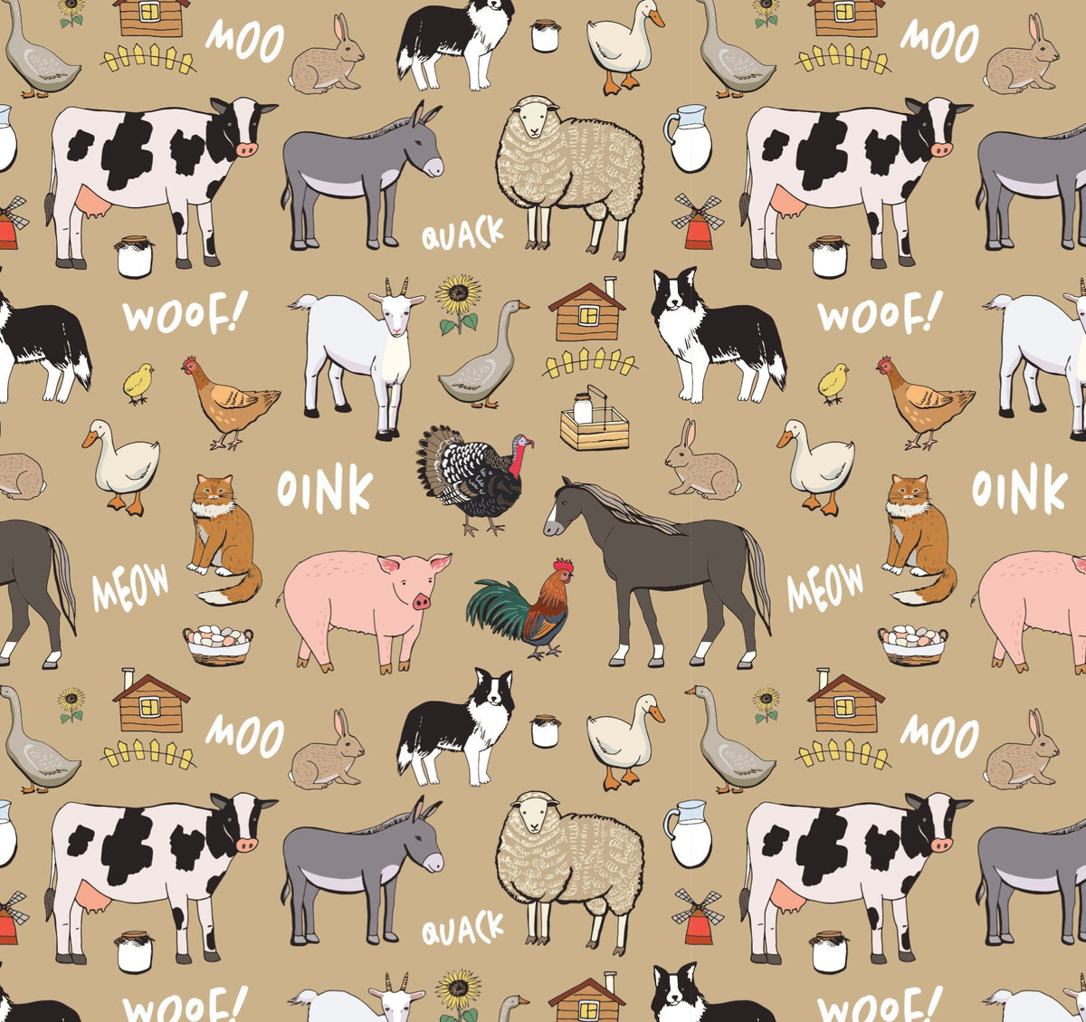 Farm Animals Gift Wrap - Stesha Party