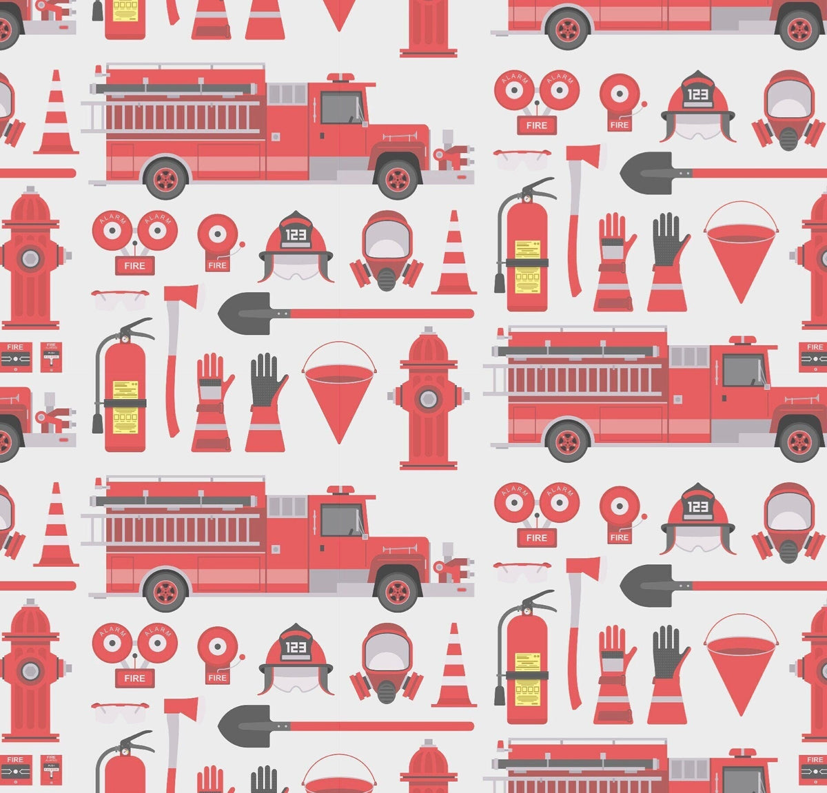 Firetruck Gift Wrap Paper - Stesha Party