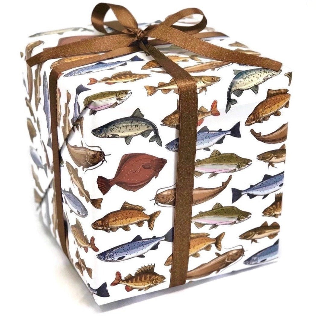 Fish Gift Wrap - Stesha Party - animal gw, birthday boy, boy birthday