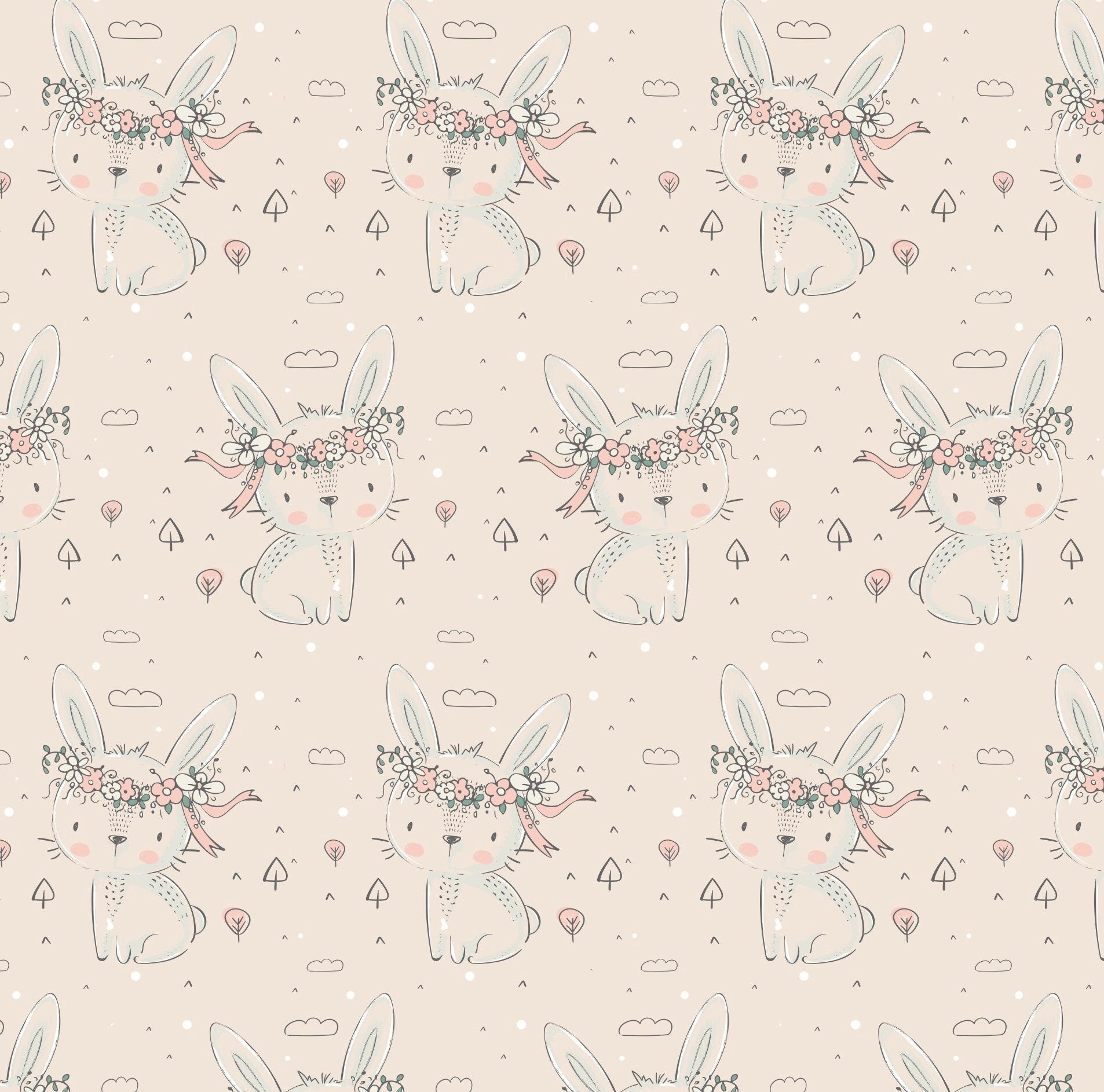 Floral Bunny Gift Wrap - Stesha Party