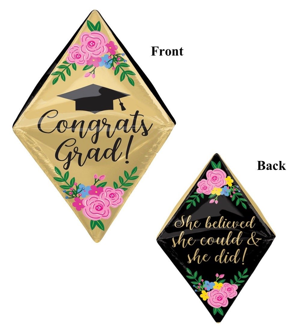 Floral Congrats Grad Balloon - Stesha Party