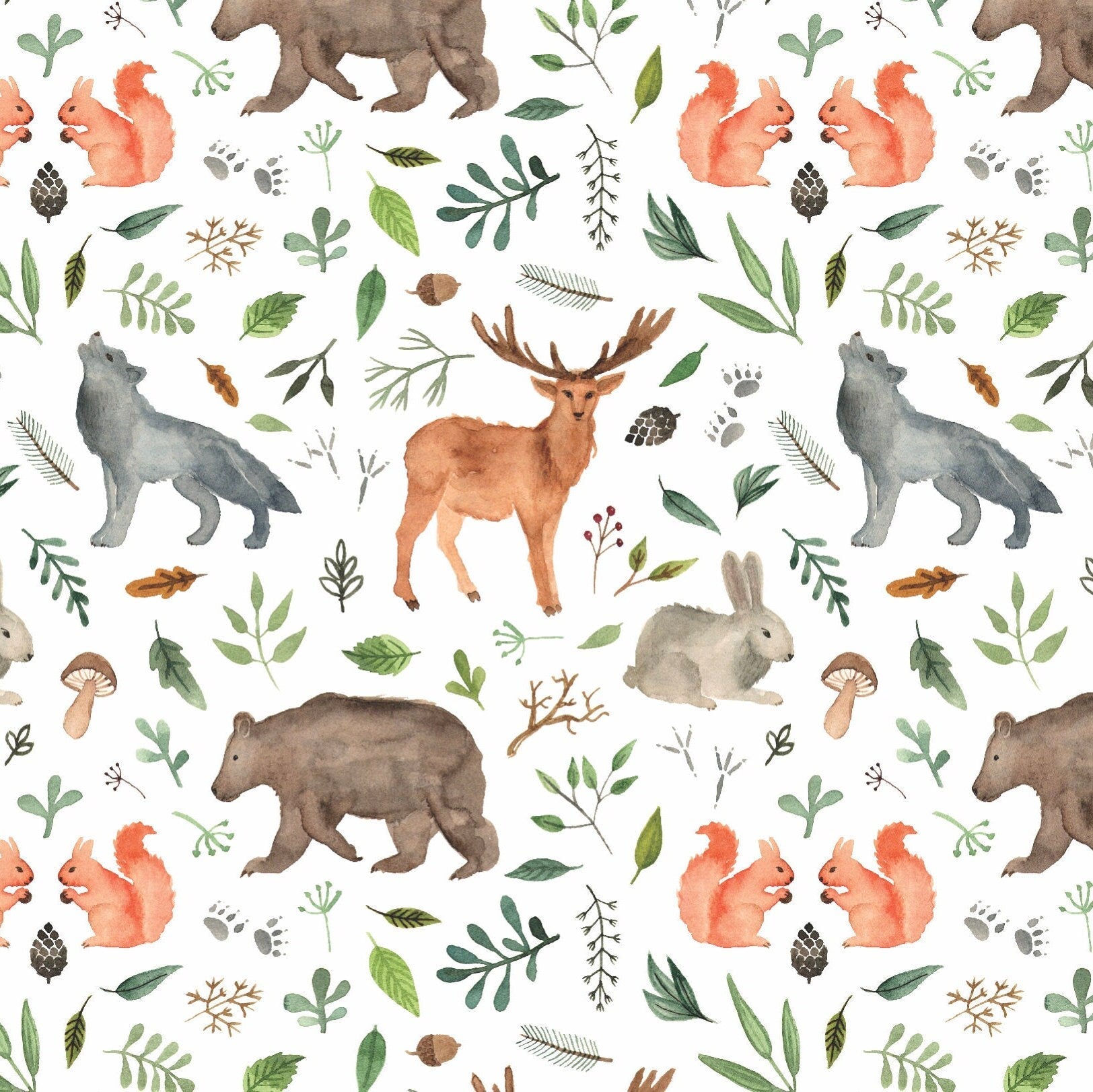 Forest Animal Wrapping Paper - Stesha Party